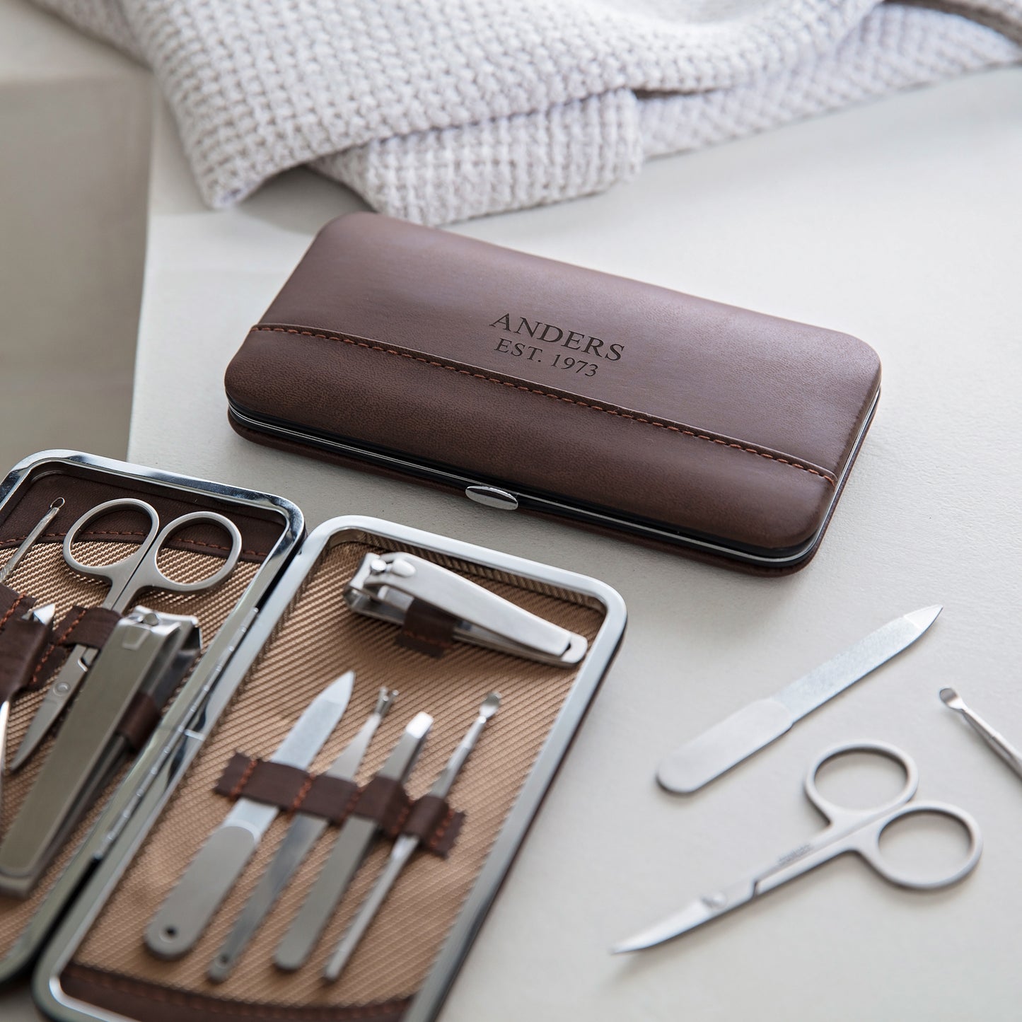 Personalised Manicure Kit - brown