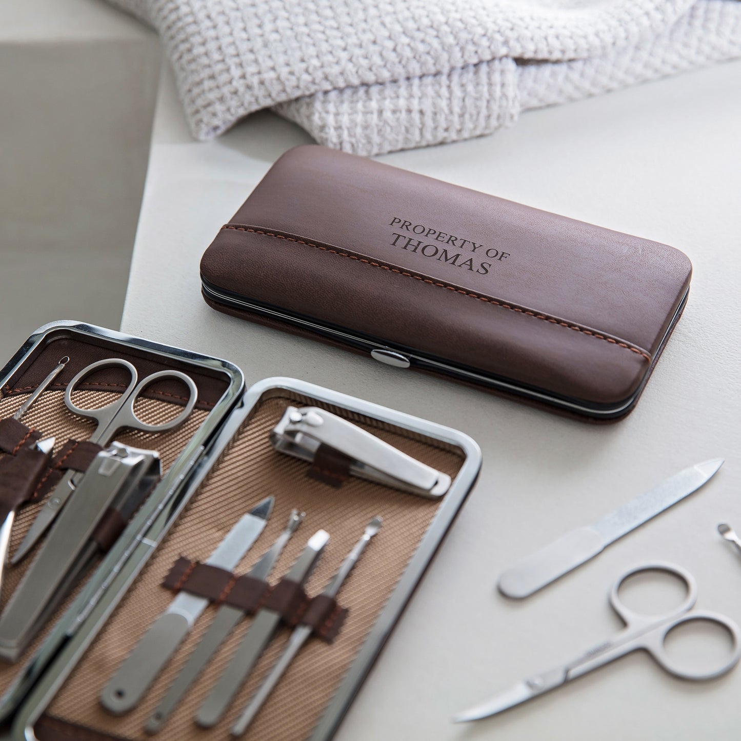Personalised Manicure Kit - brown