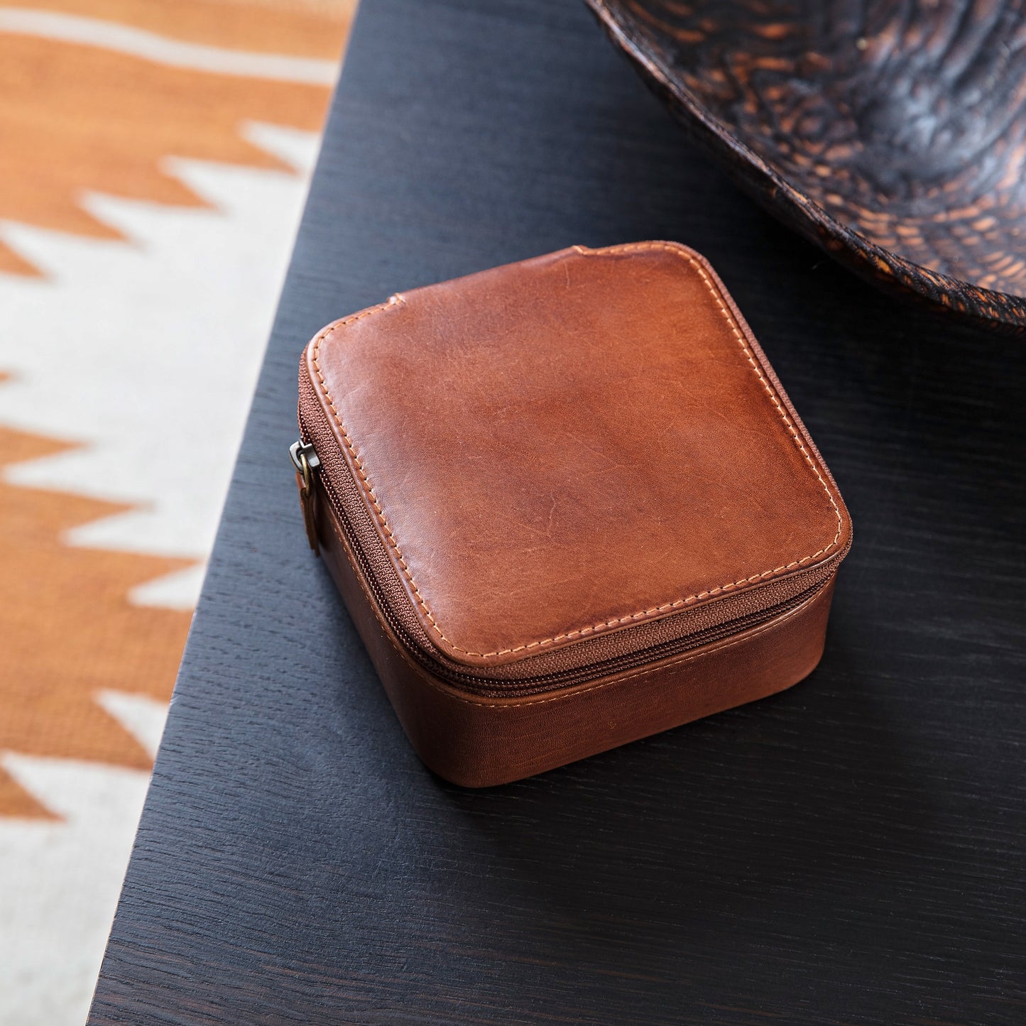 Monogram Leather Travel Jewellery Box Set