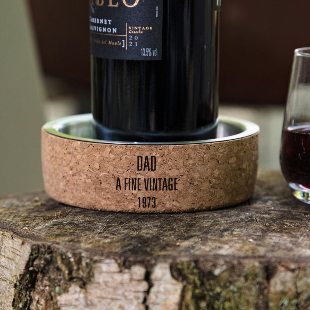 Cork & Steel Wine Bottle Coaster