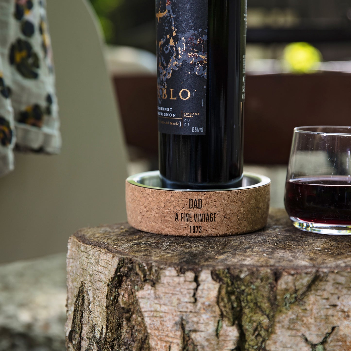 Cork & Steel Wine Bottle Coaster