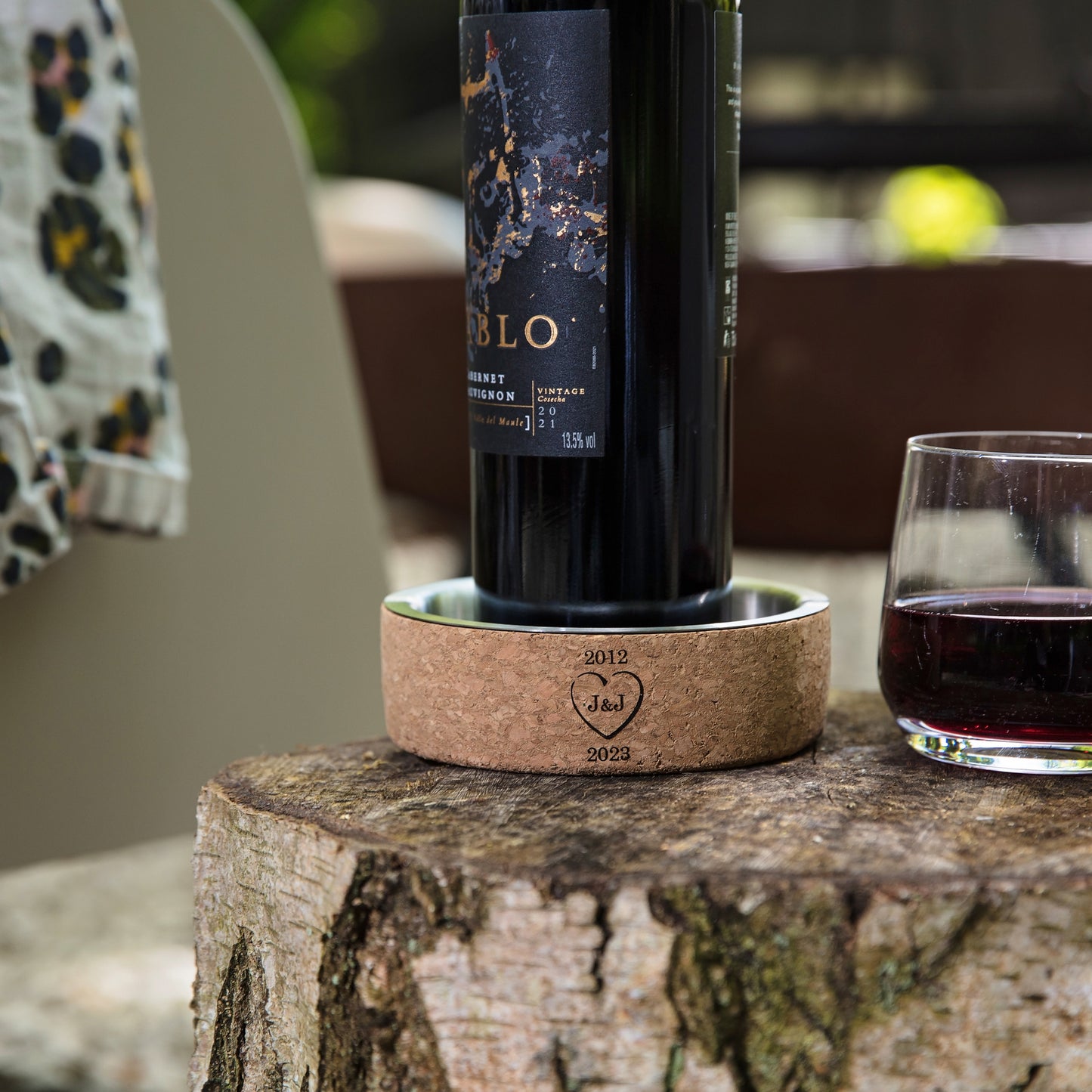 Cork & Steel Wine Bottle Coaster