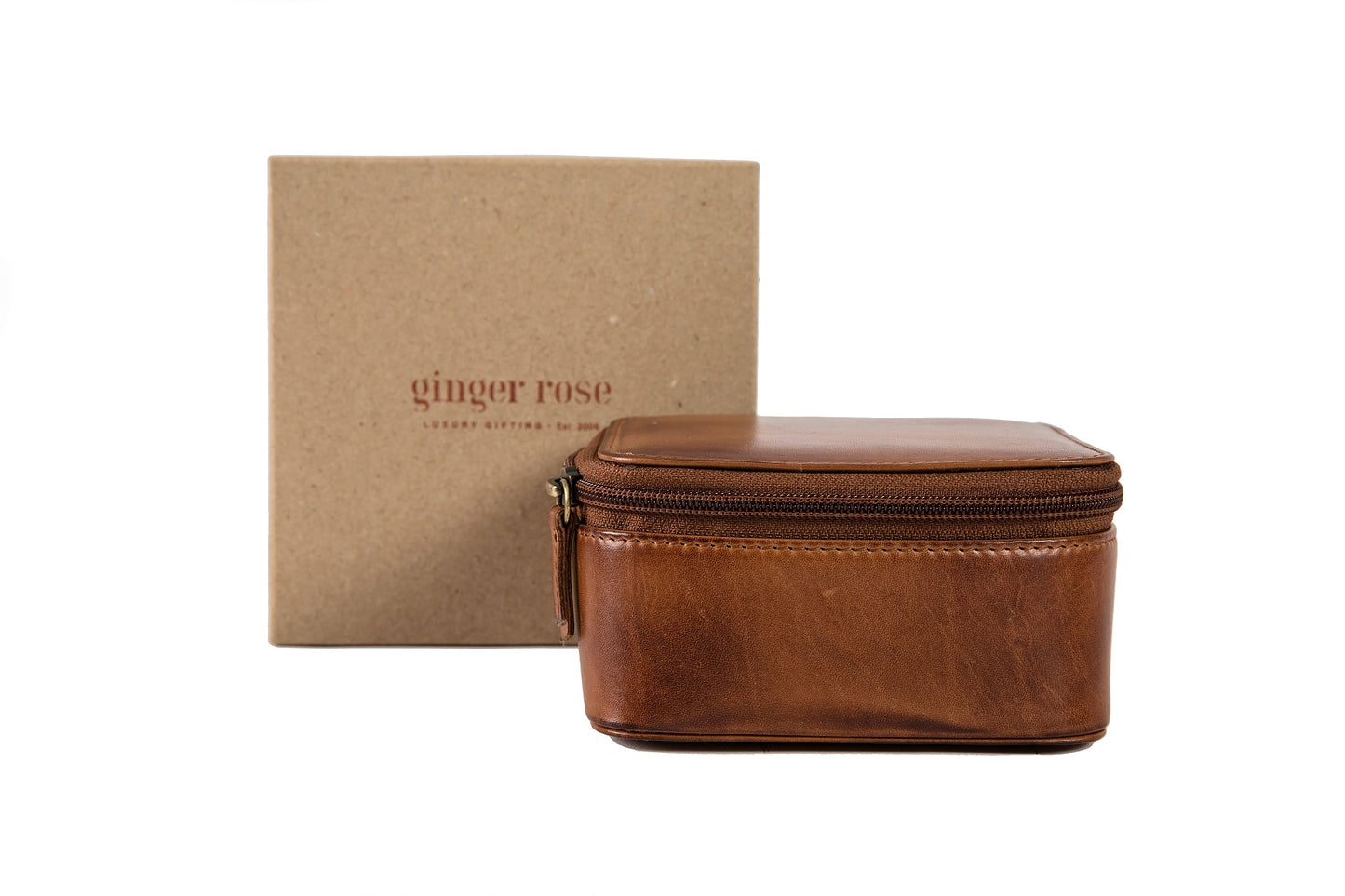 Monogram Leather Travel Jewellery Box - Square