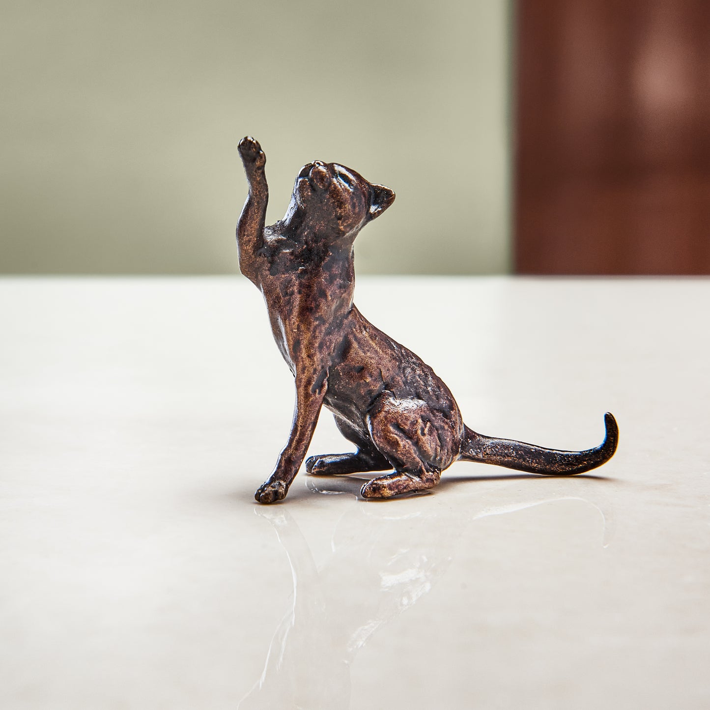Miniature Bronze Sculptures - Cat Trio Set