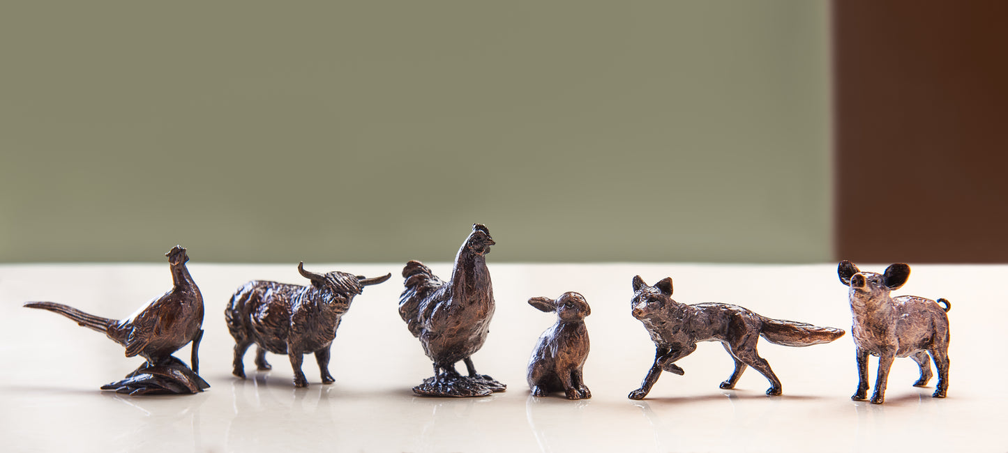 Miniature Bronze Sculpture - Pig