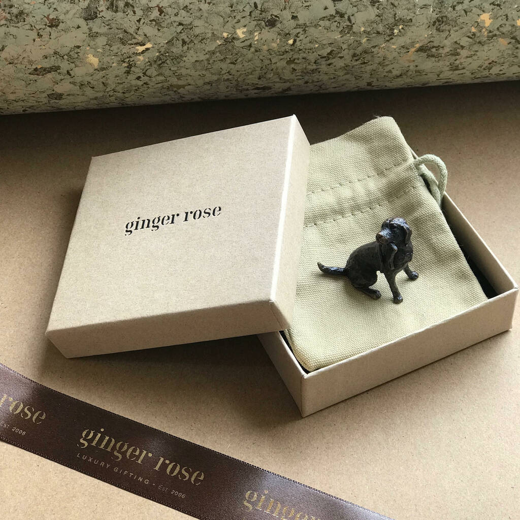 Miniature Bronze Sculpture - Running Labradors