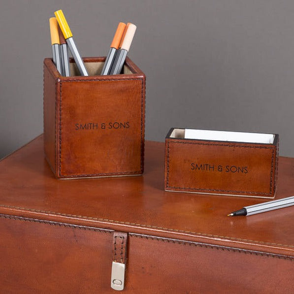 Leather Desk Set Mini - Tan