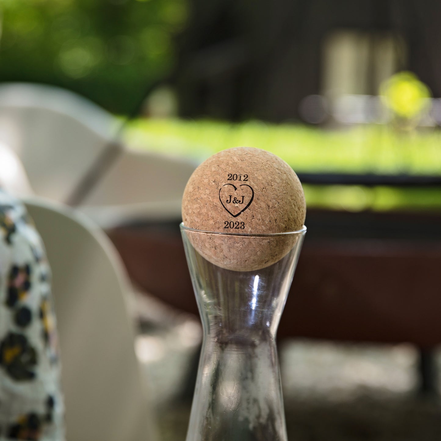 Wine Carafe with Cork Stopper & Coaster - Anniversary Gift