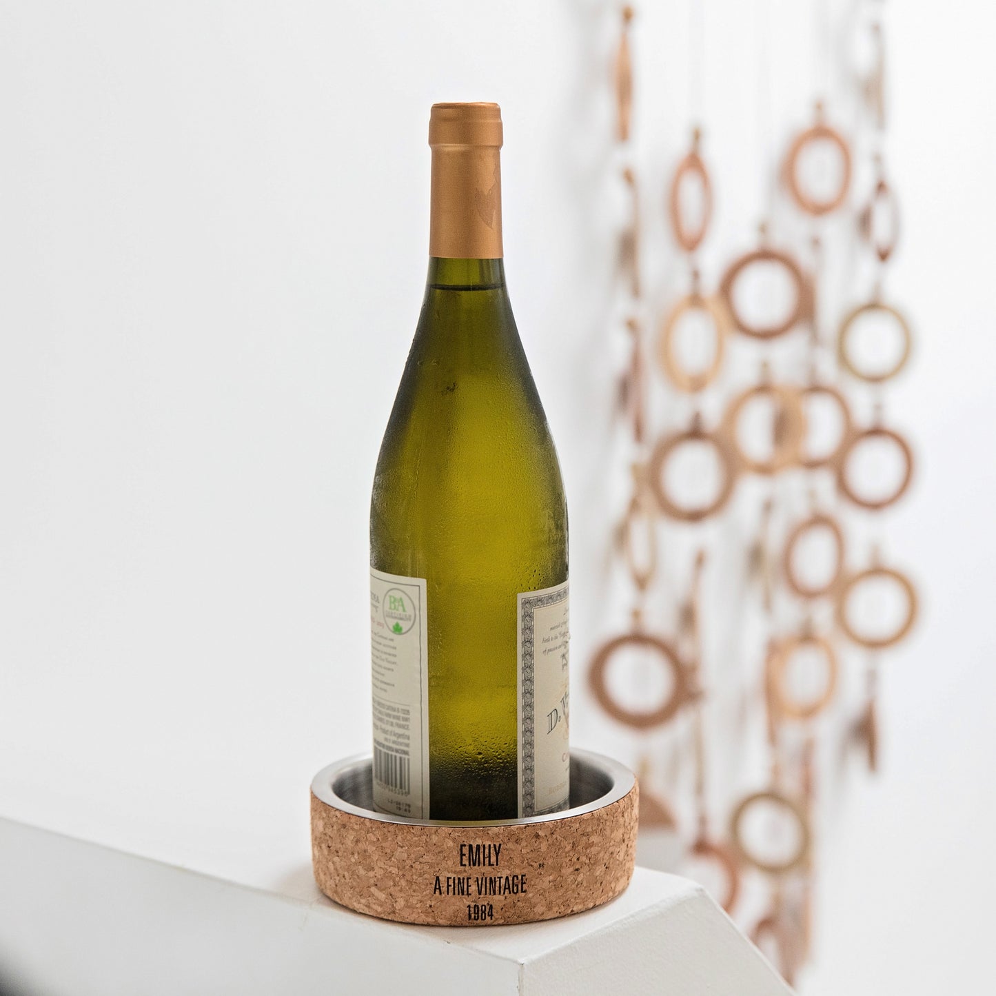 Cork & Steel Wine Bottle Coaster