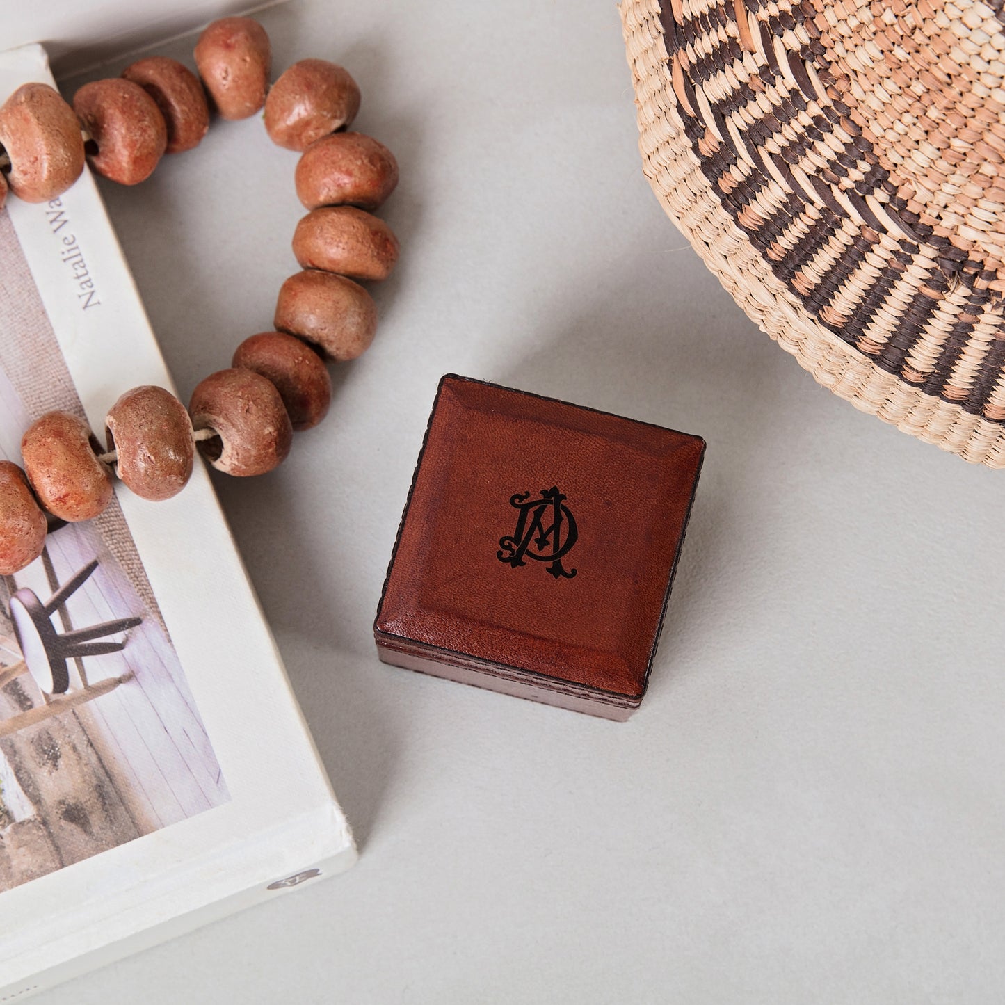Monogram Leather Cufflink Box - Small
