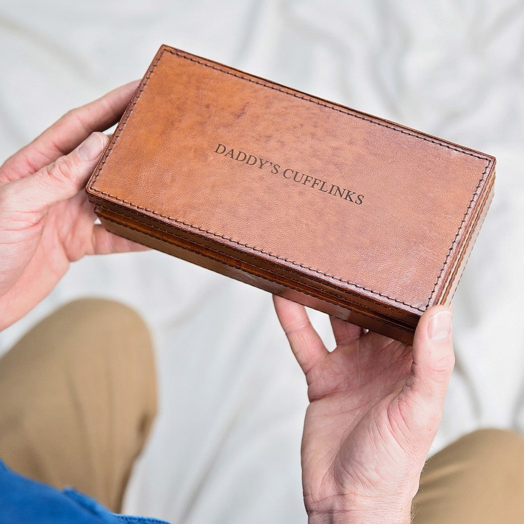Leather Cufflink Box - Classic
