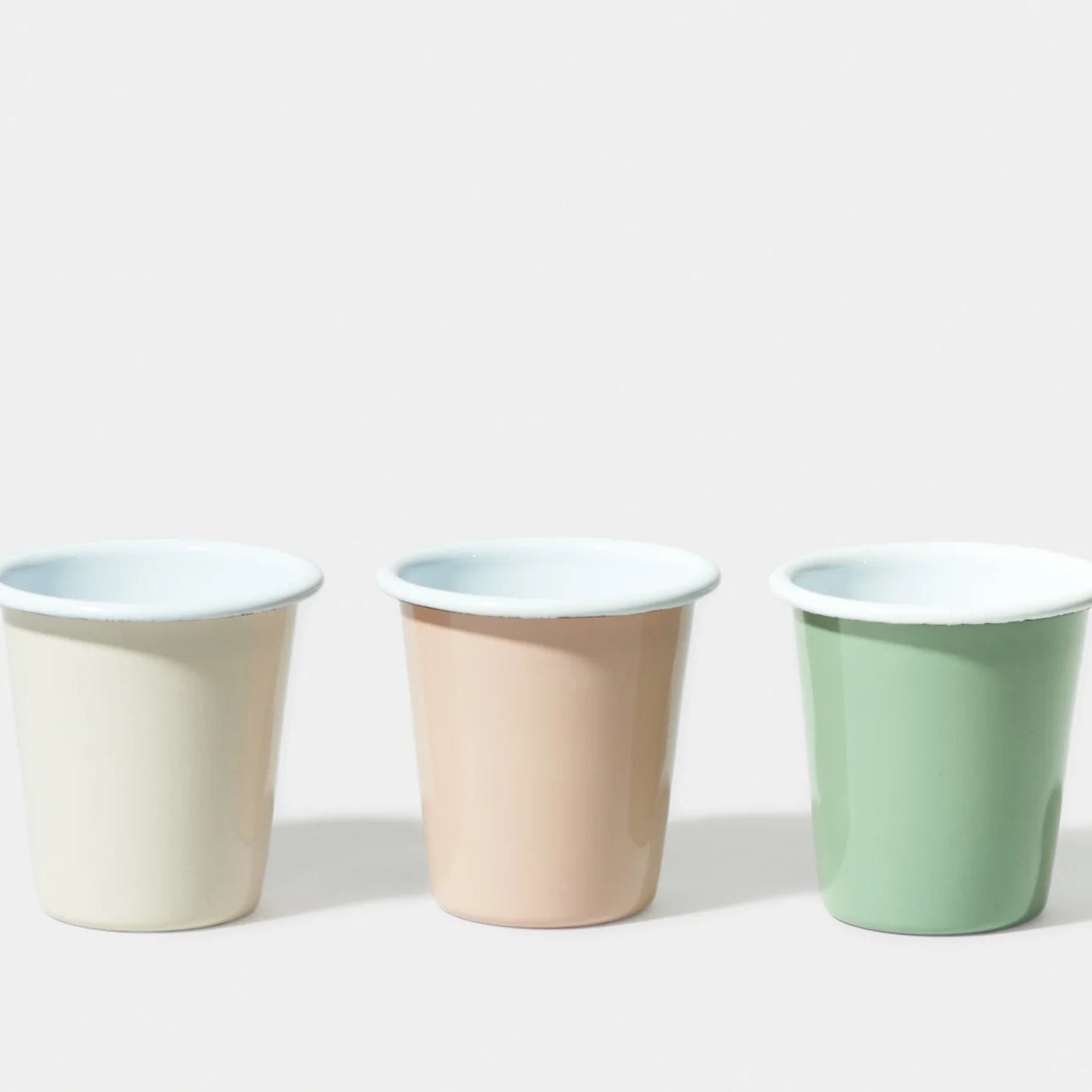 Falcon enamel tumbler in Cream. Gift individually or as a set.