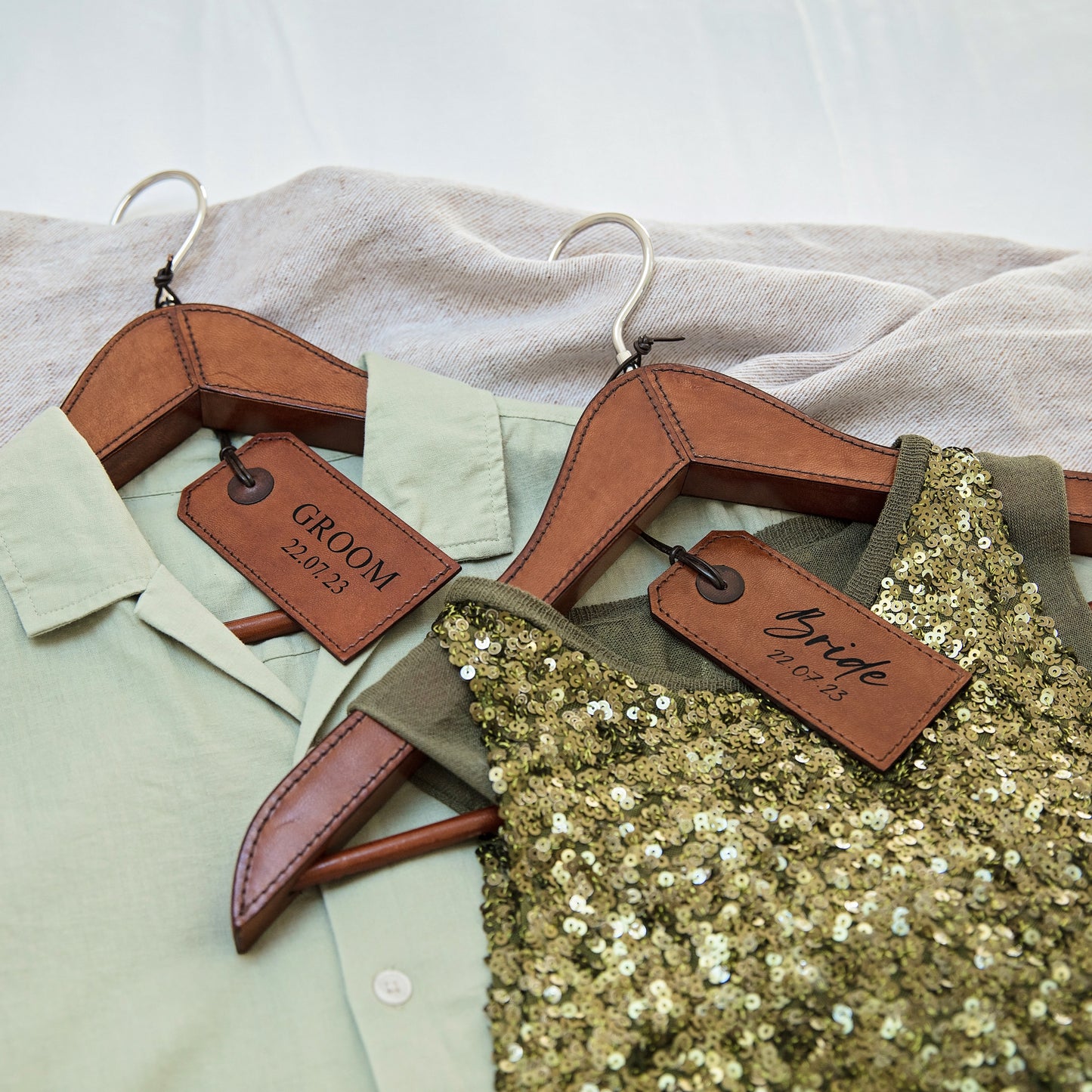 Personalised Leather Coat Hanger For Her