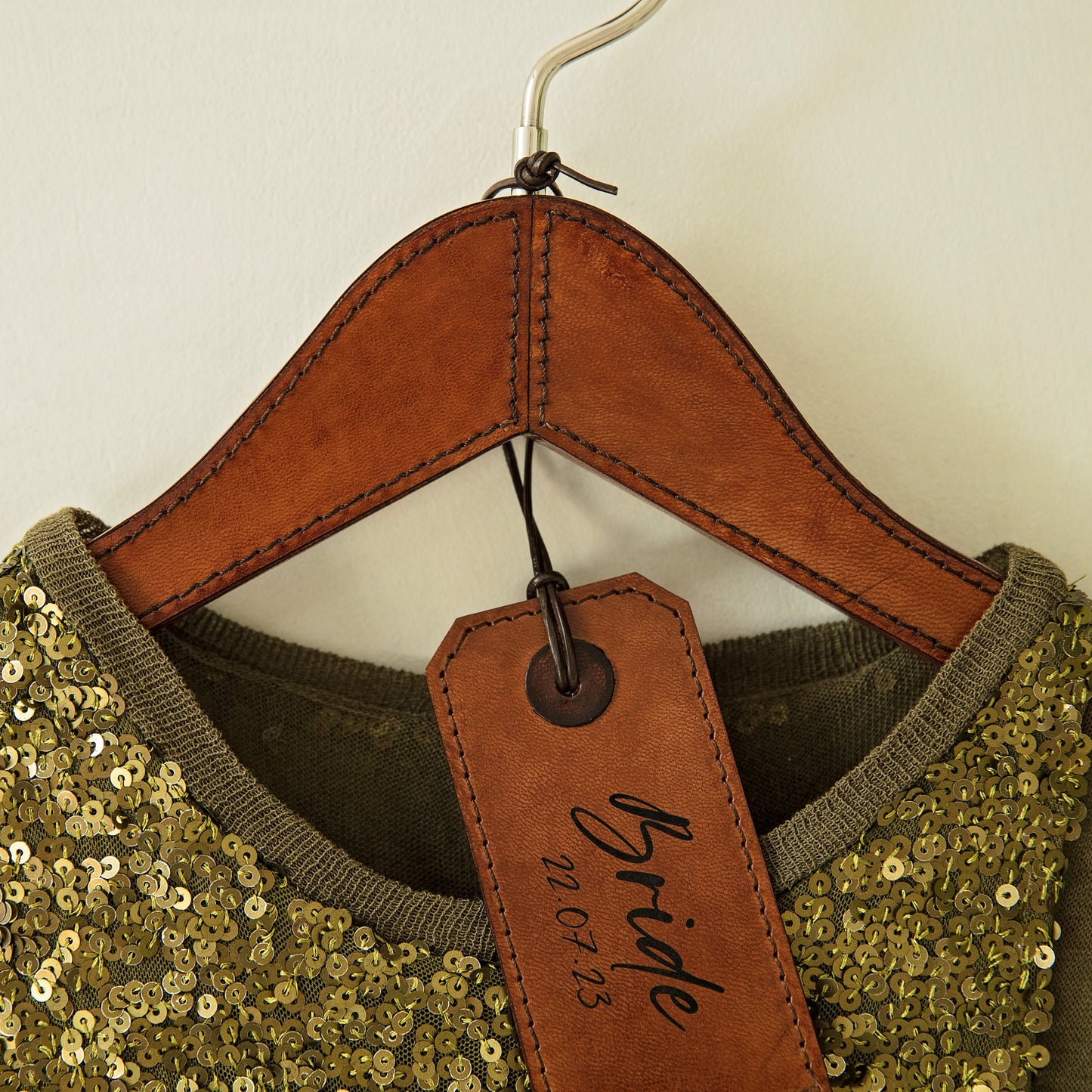 Personalised Leather Coat Hanger For Her