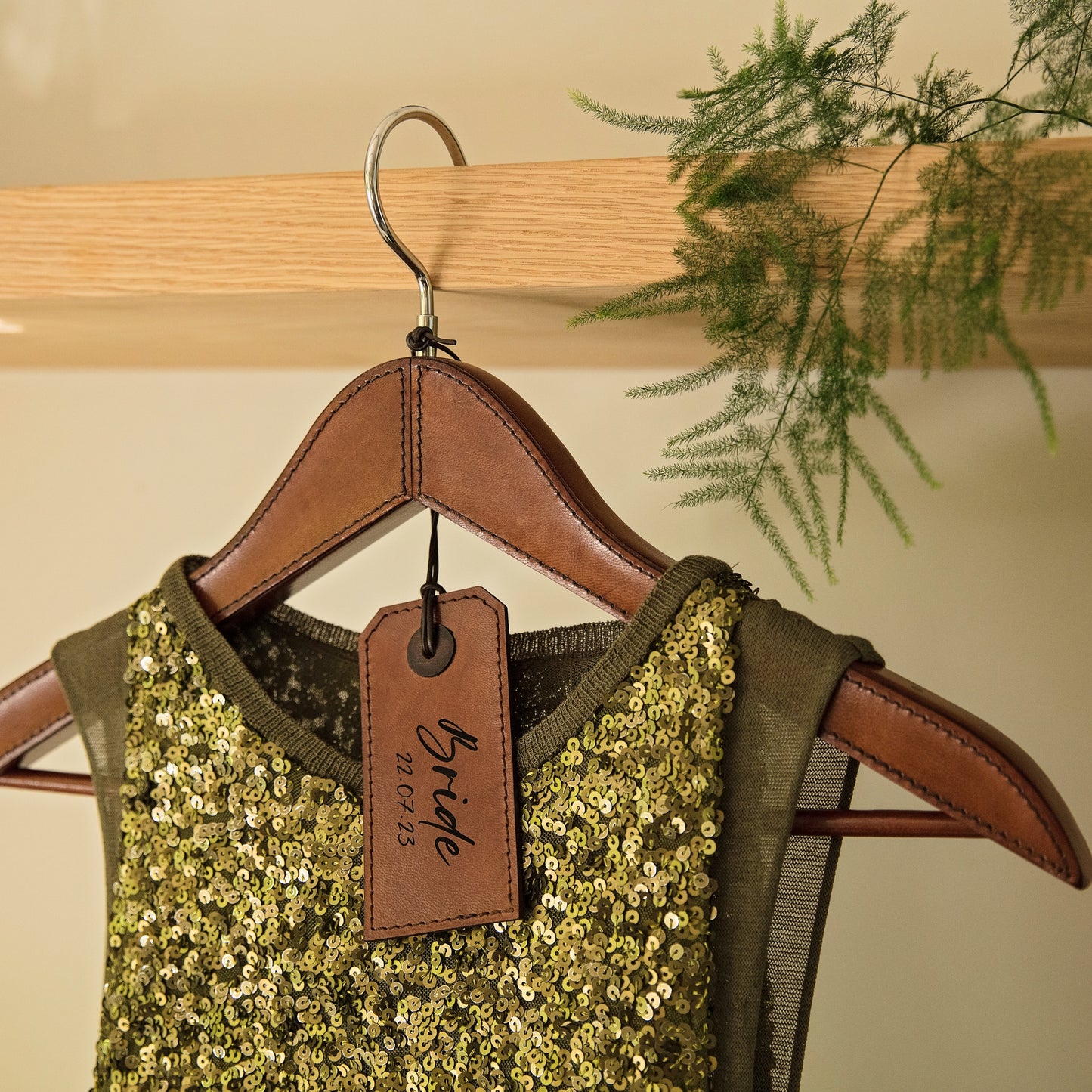 Personalised Leather Coat Hanger For Her