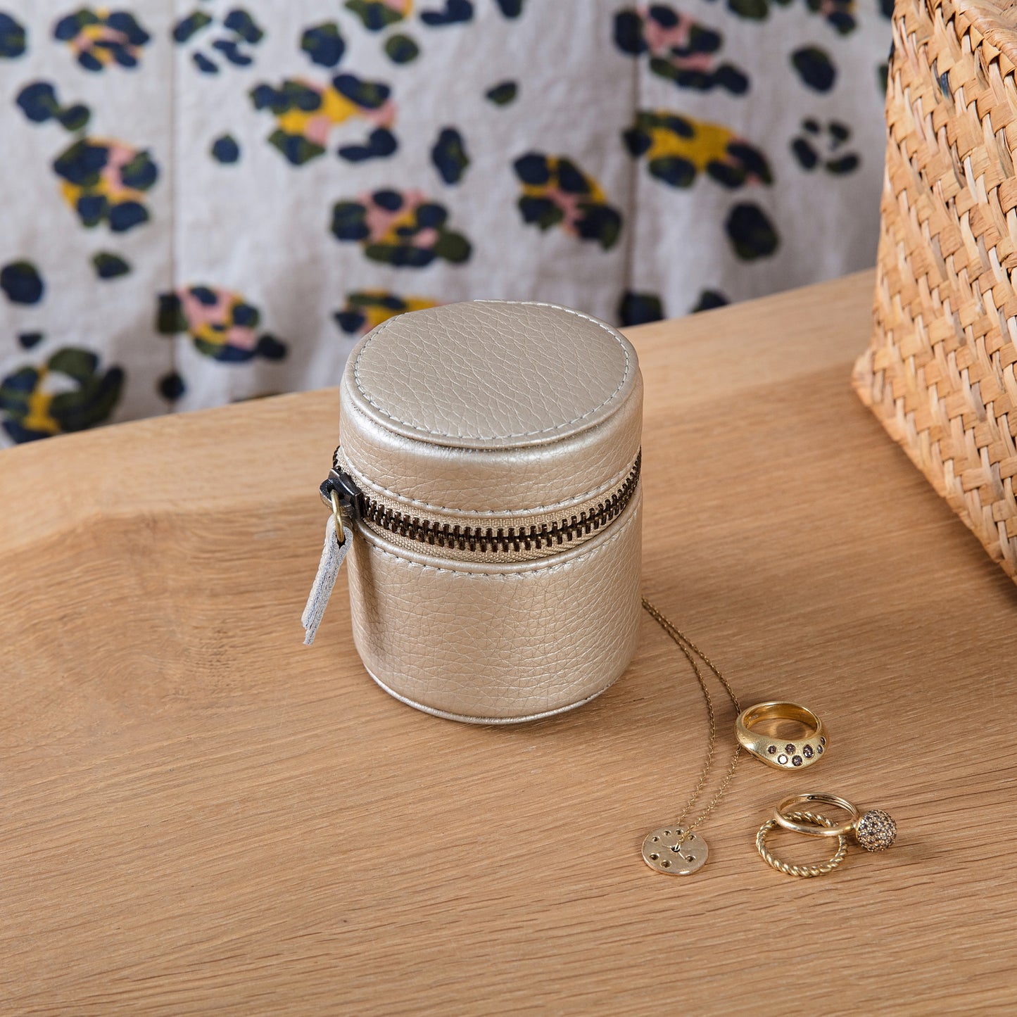 Monogram Leather Jewellery Case - Gold