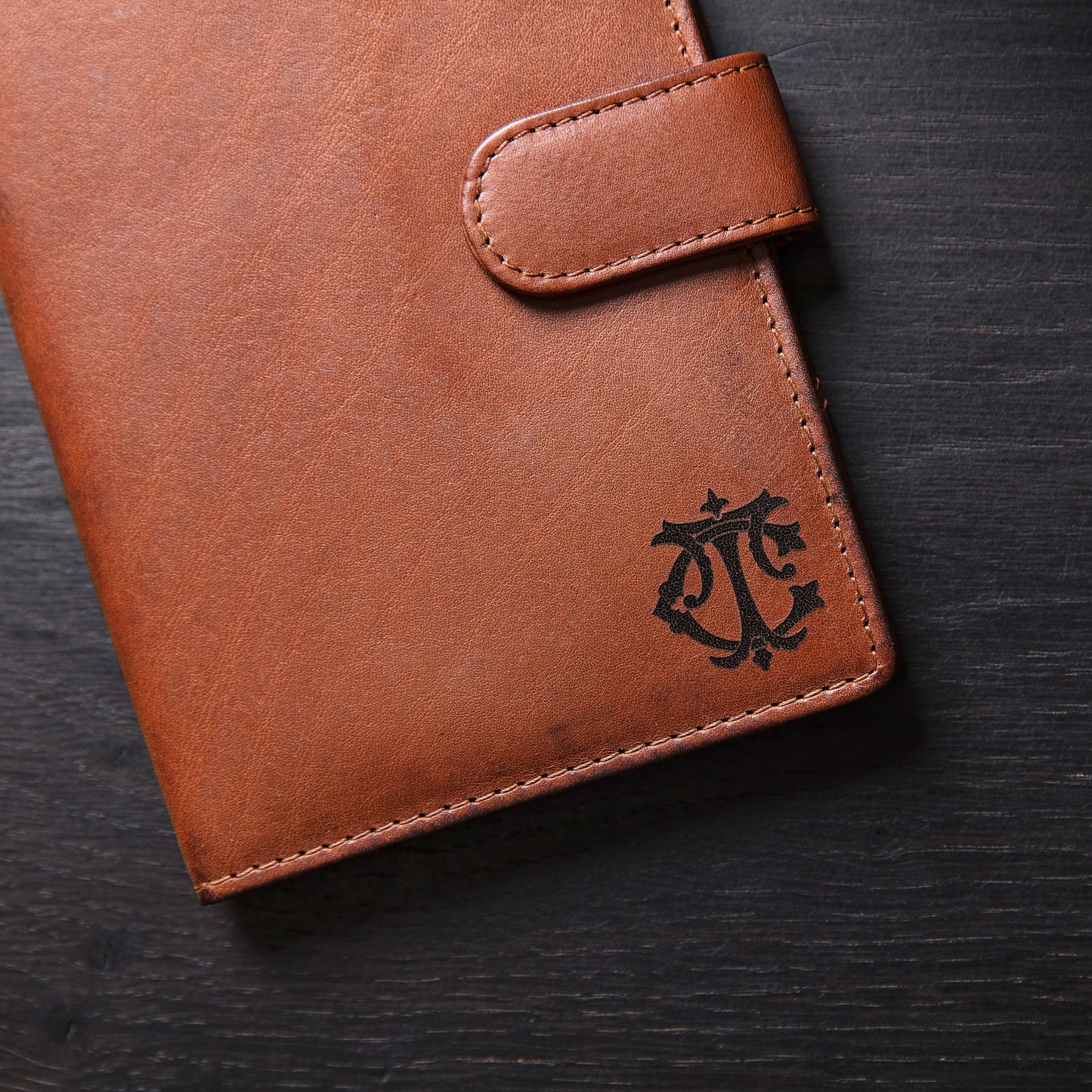 Monogram Leather Travel Photo Frame