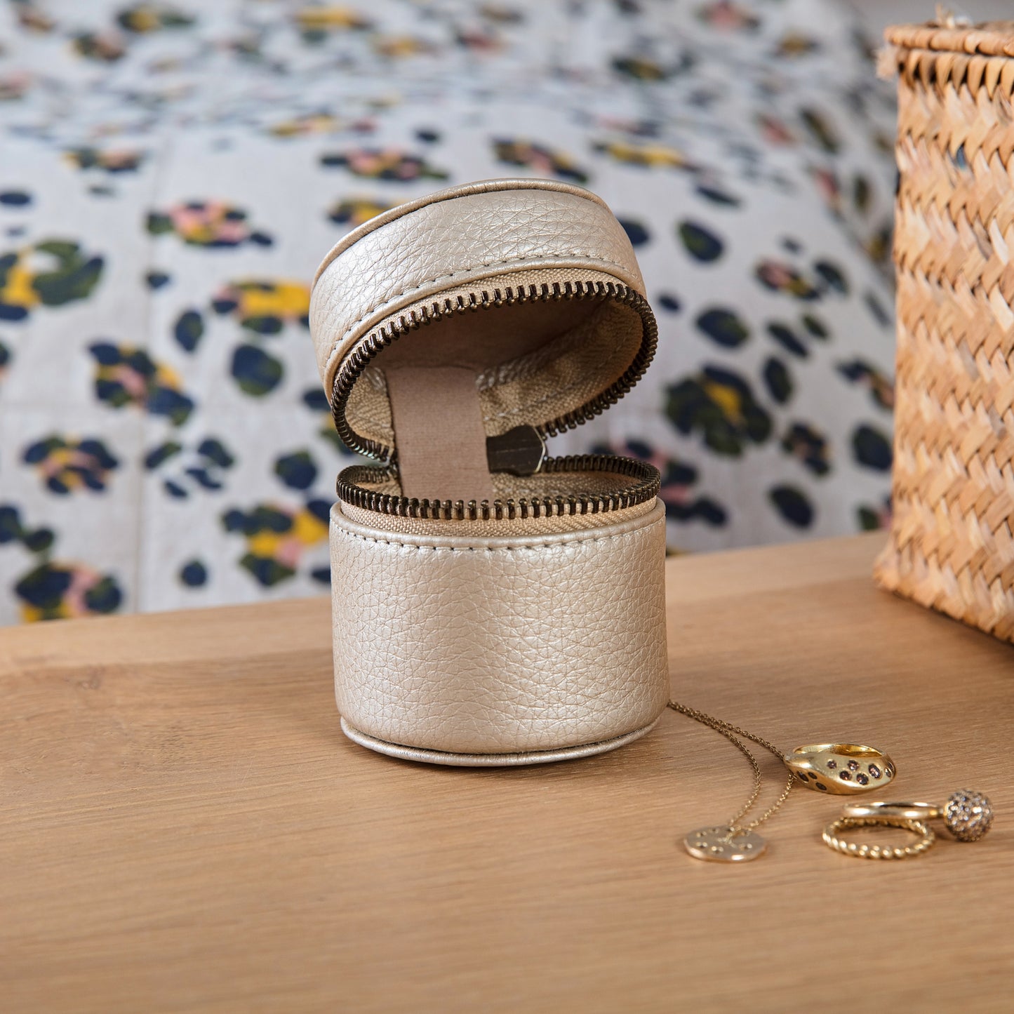 Monogram Leather Jewellery Case - Gold