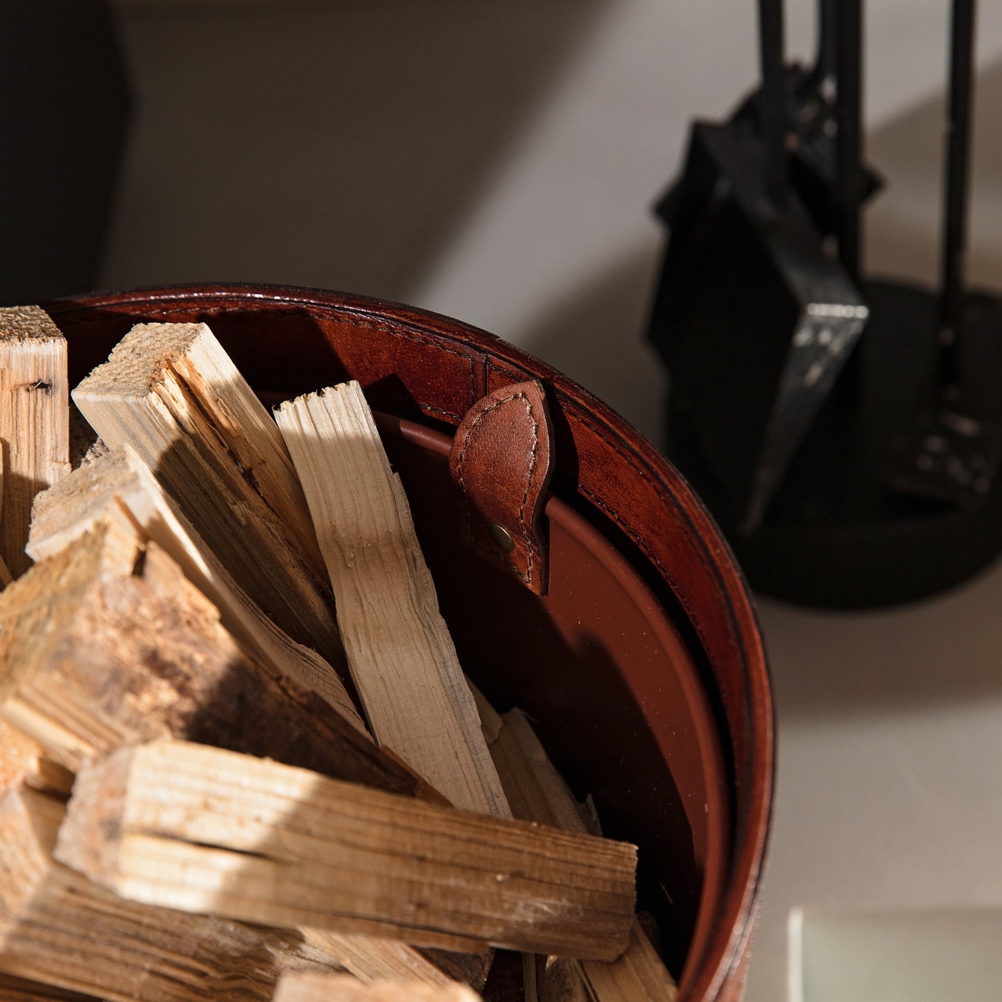 Leather Kindling Bin - 2 colours