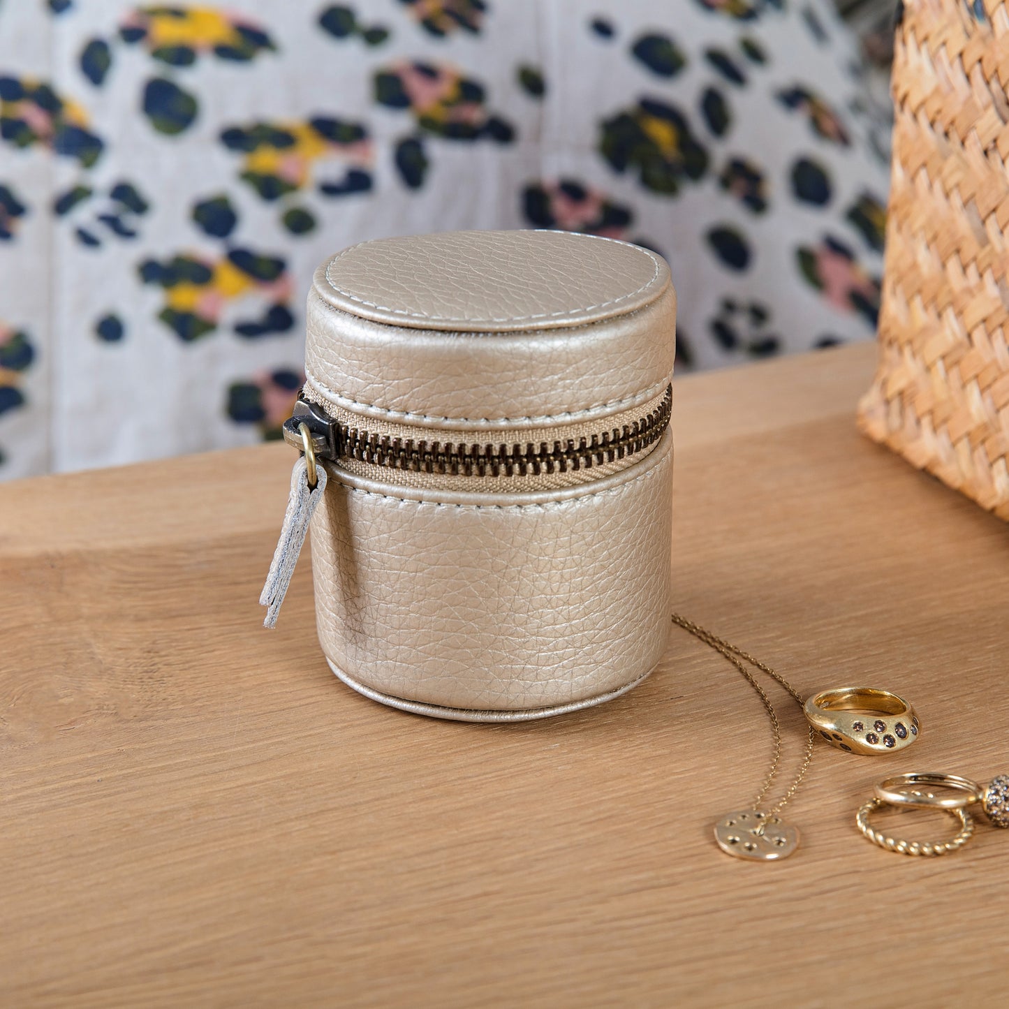 Monogram Leather Jewellery Case - Gold