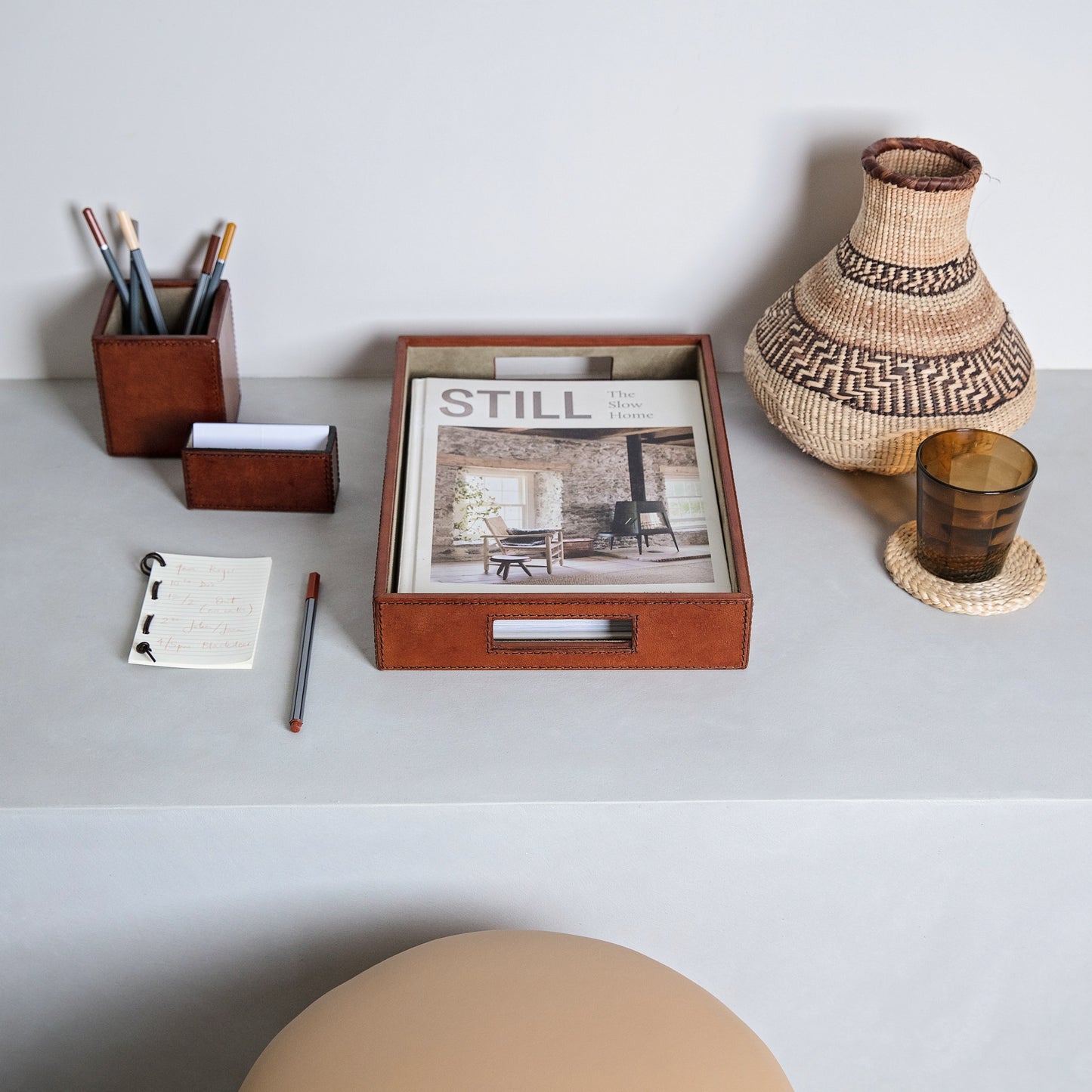 Leather Desk Set, Norfolk - Tan