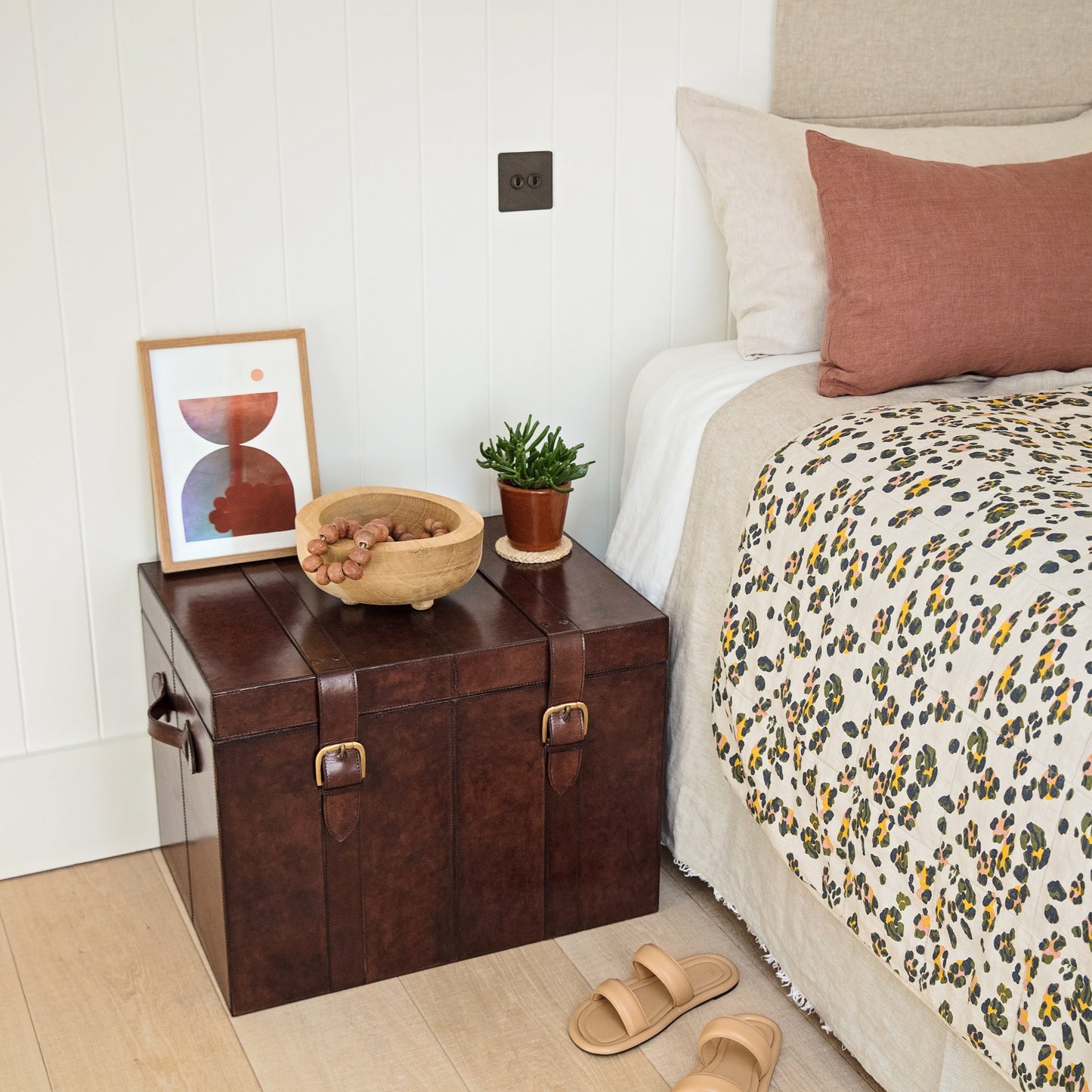 Leather Storage Trunks - Brown