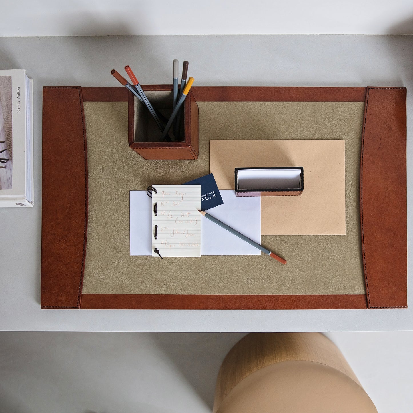Leather Desk Set, Suffolk - Tan
