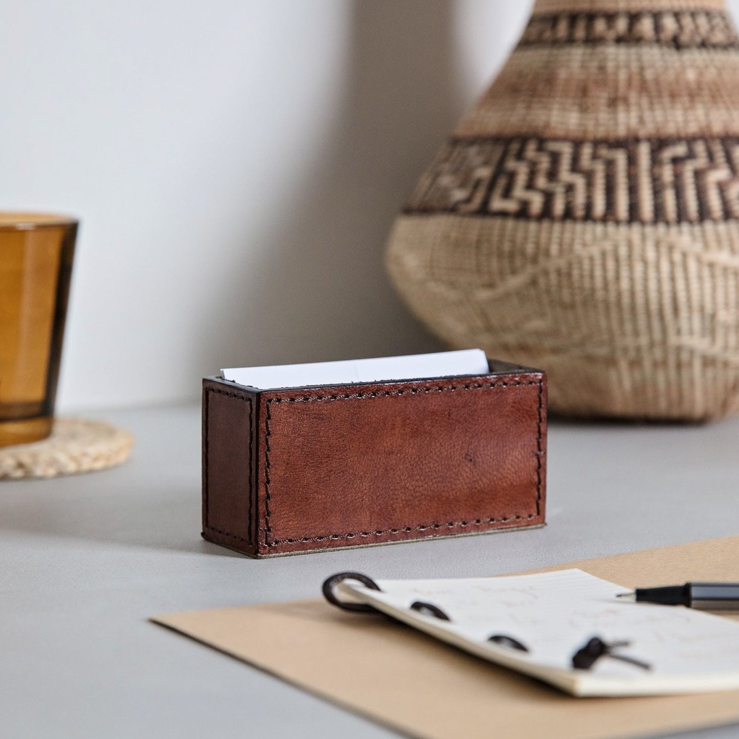 Monogram Leather Desk Set