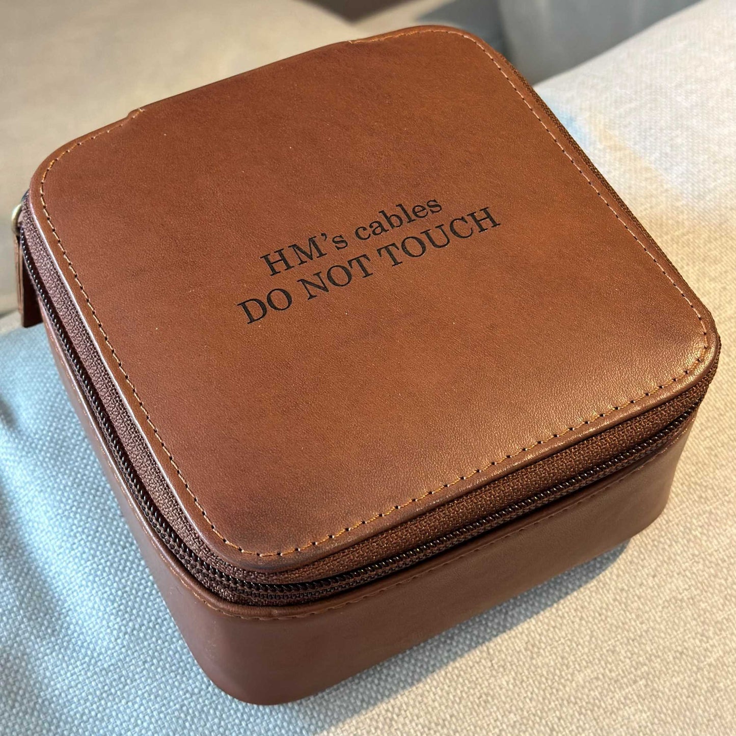 Leather Travel Jewellery Box - Square