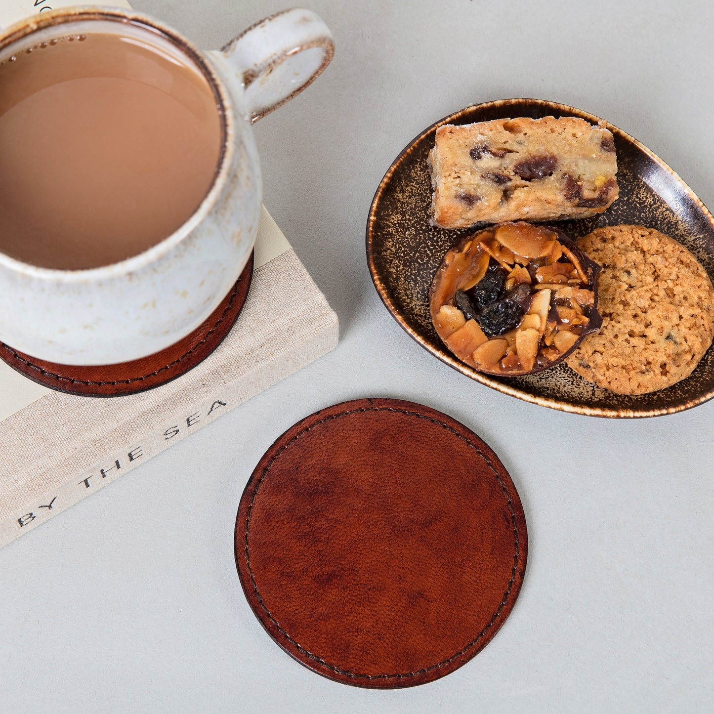 Leather Coasters Set - Round