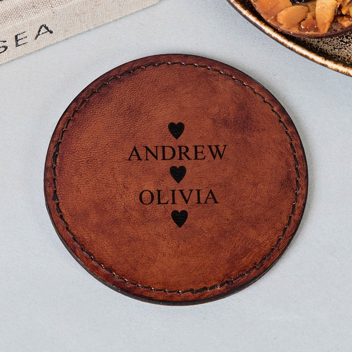 Leather Coaster - Leather Anniversary Gift