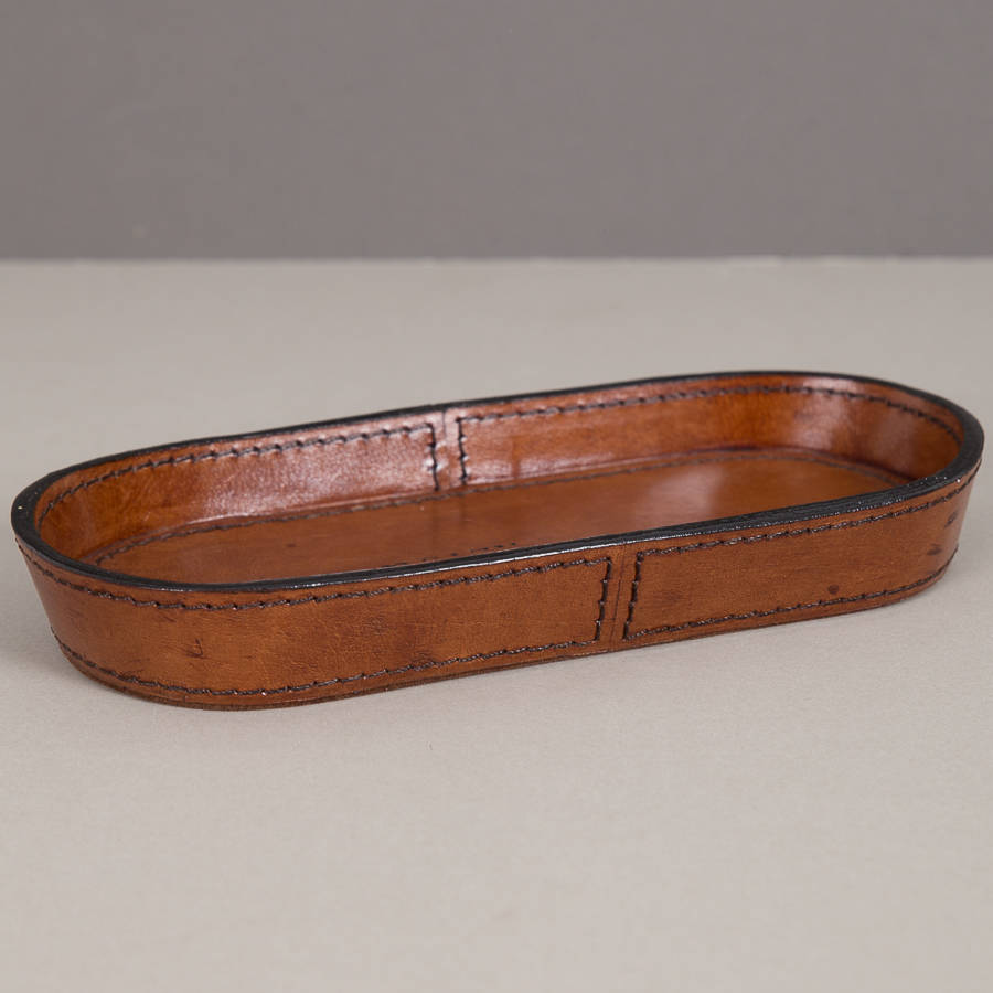 Leather Pen Tray - Tan