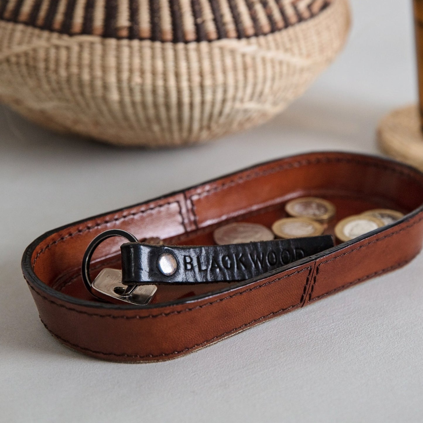 Leather Coin Tray- Tan