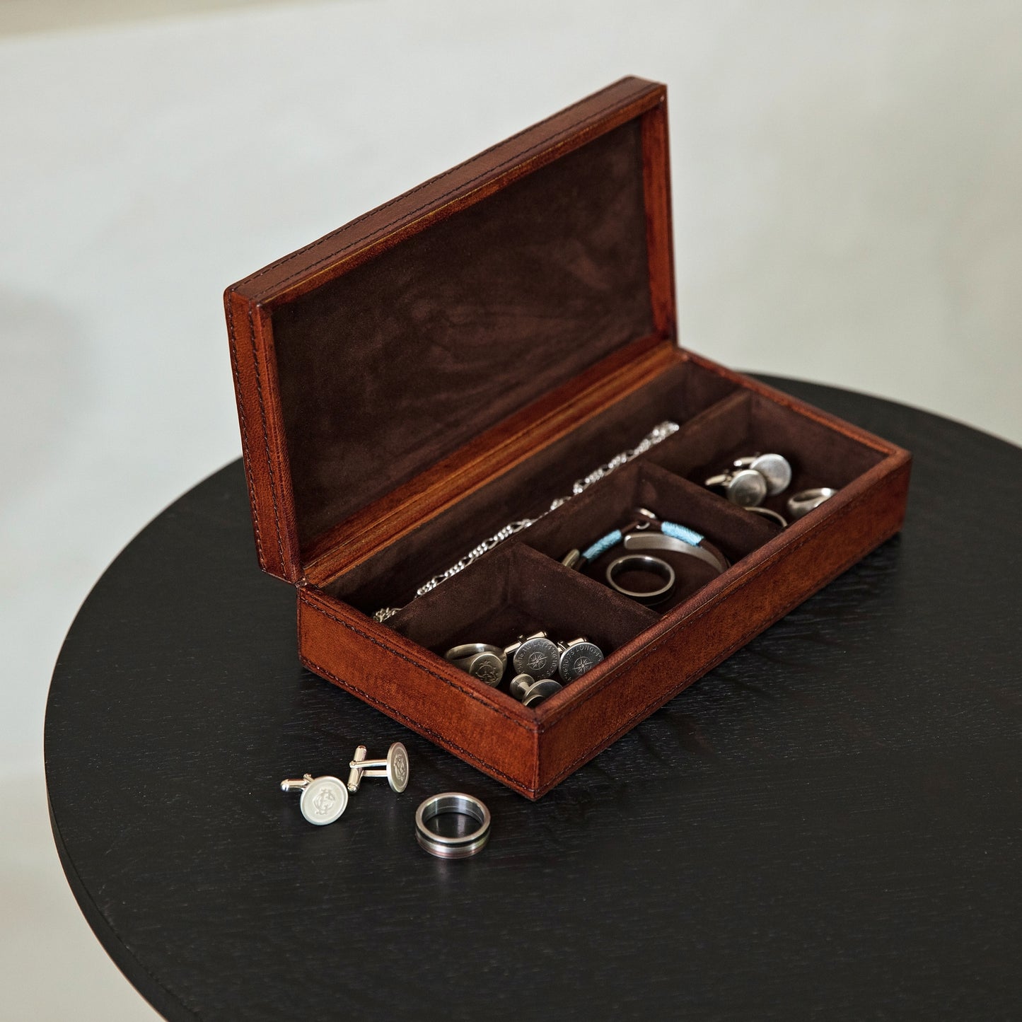 Leather Cufflink Box - Classic