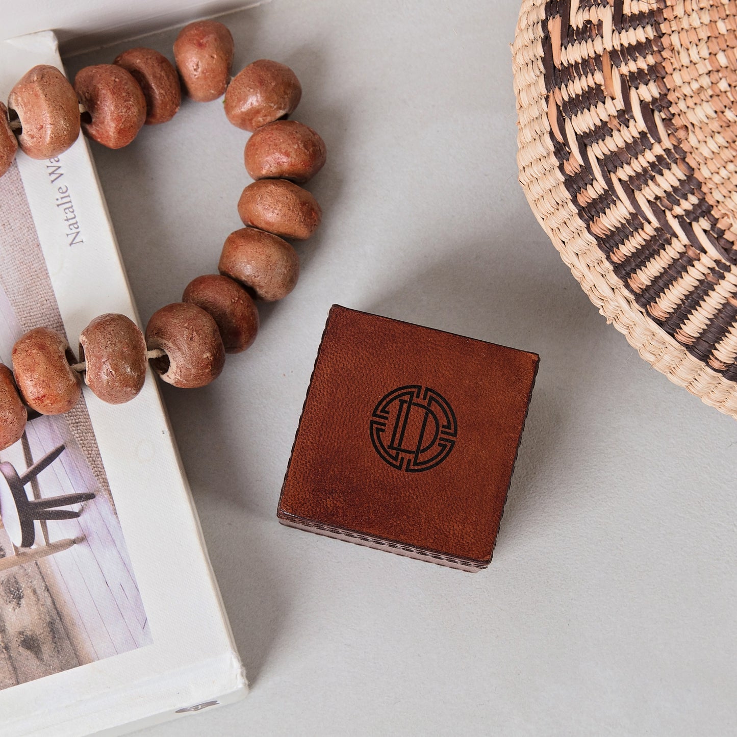 Monogram Leather Cufflink Box - Small