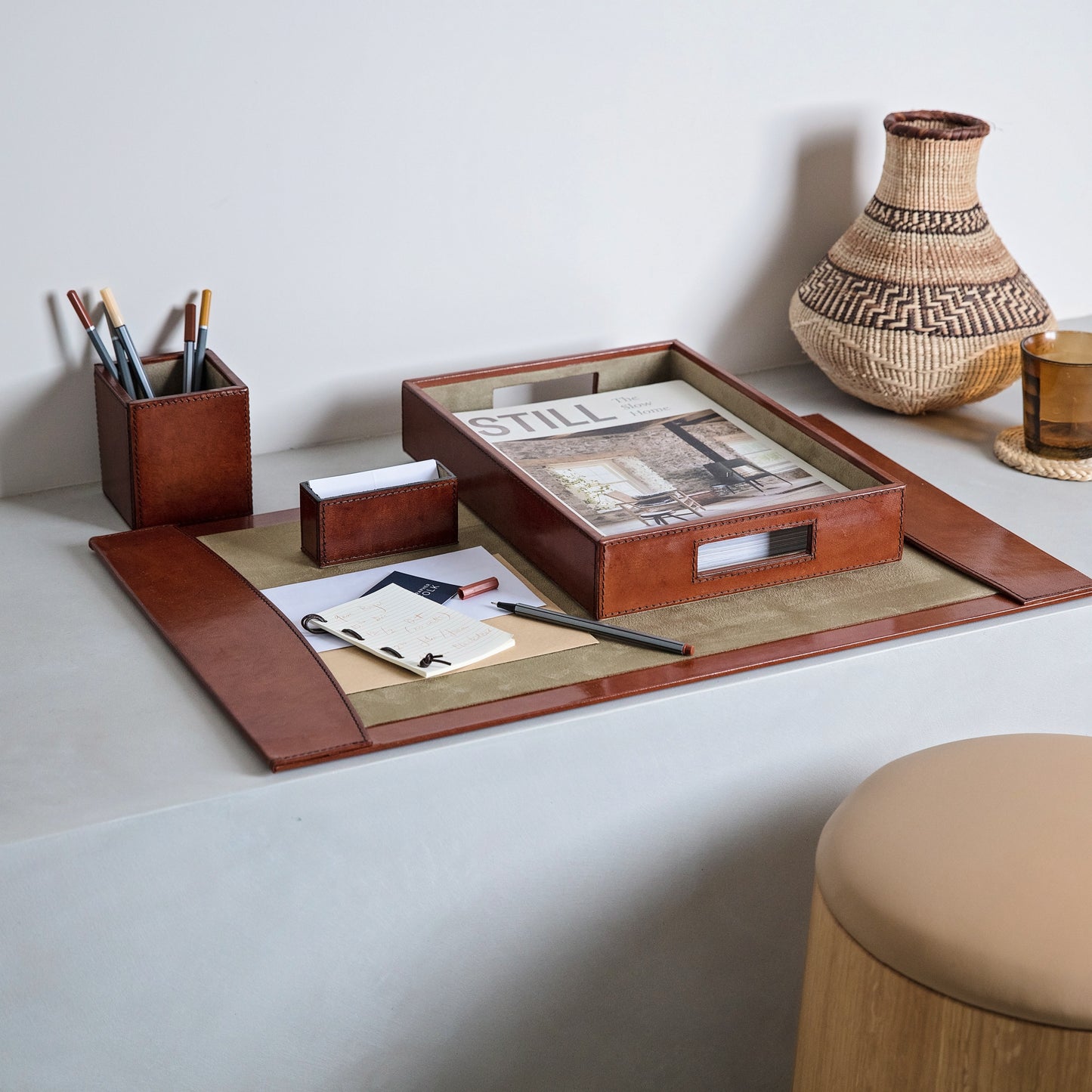 Luxury Desk Accessories Set - Tan