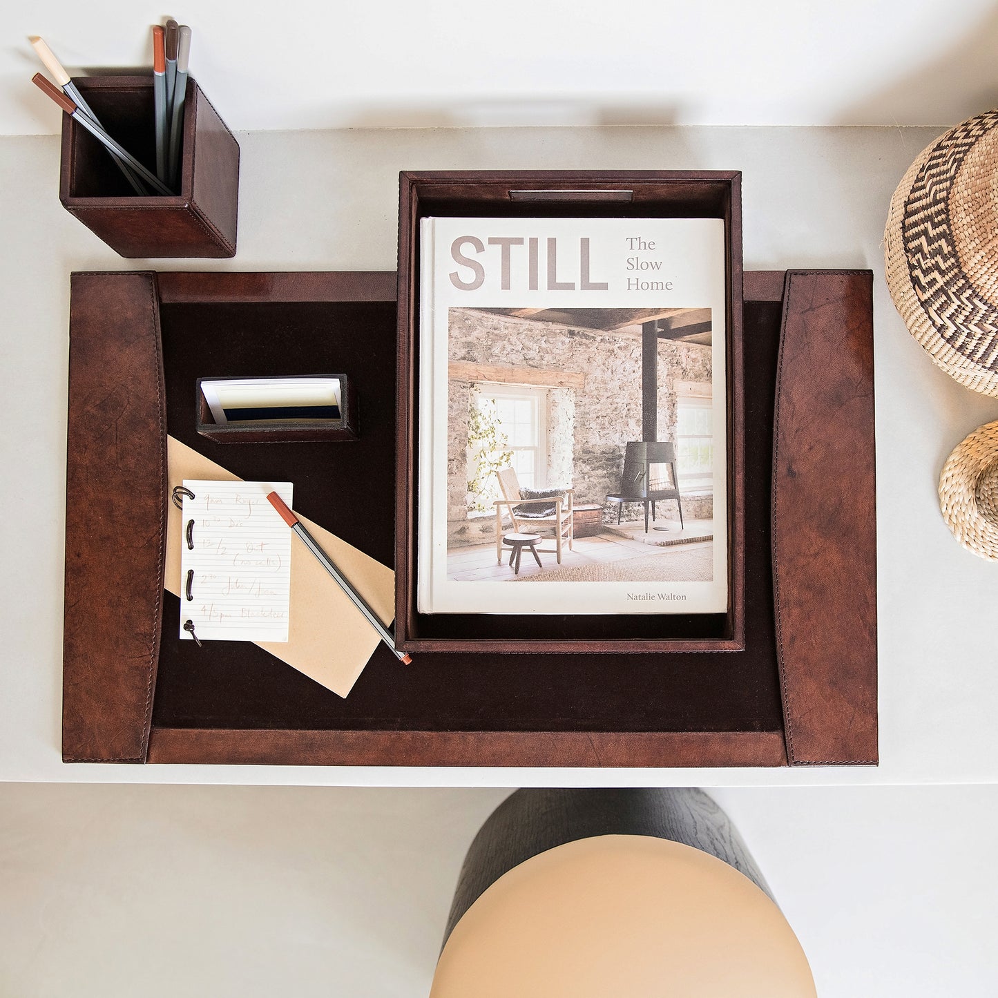 Luxury Desk Accessories Set - Brown
