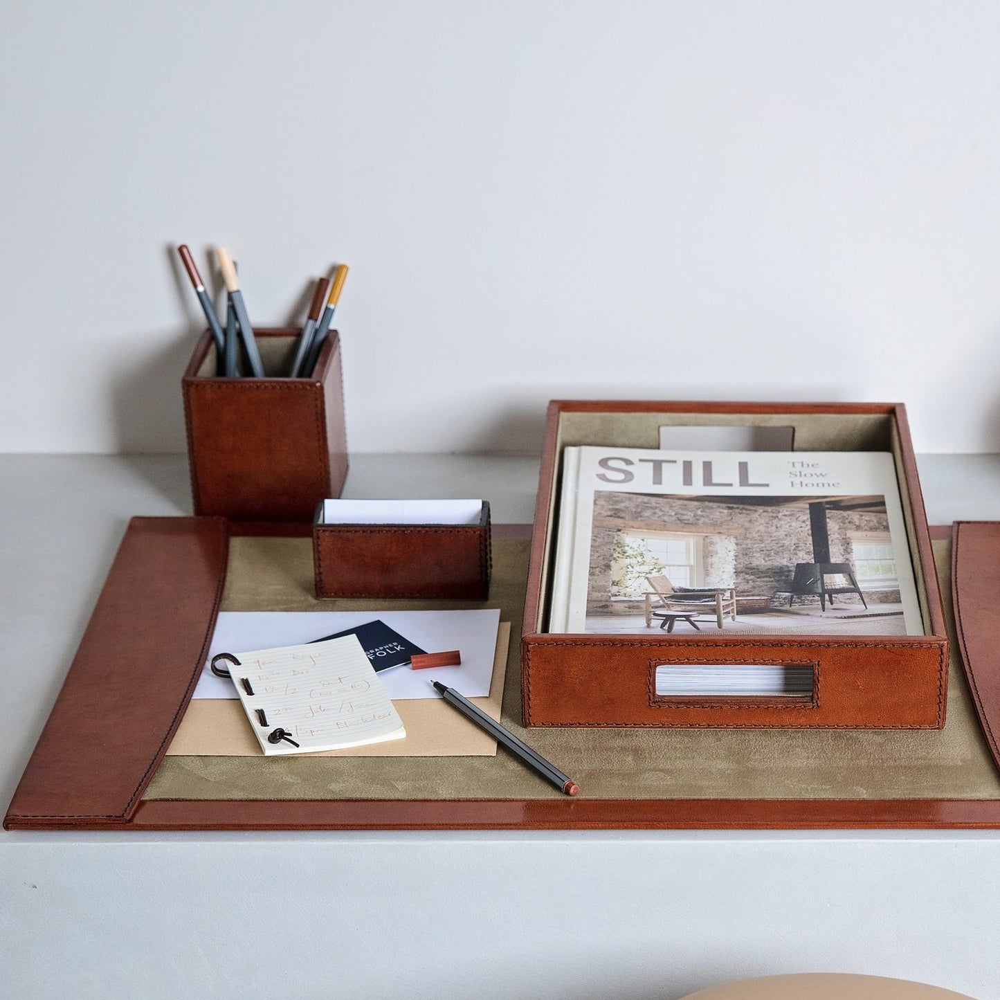 Luxury Desk Accessories Set - Tan