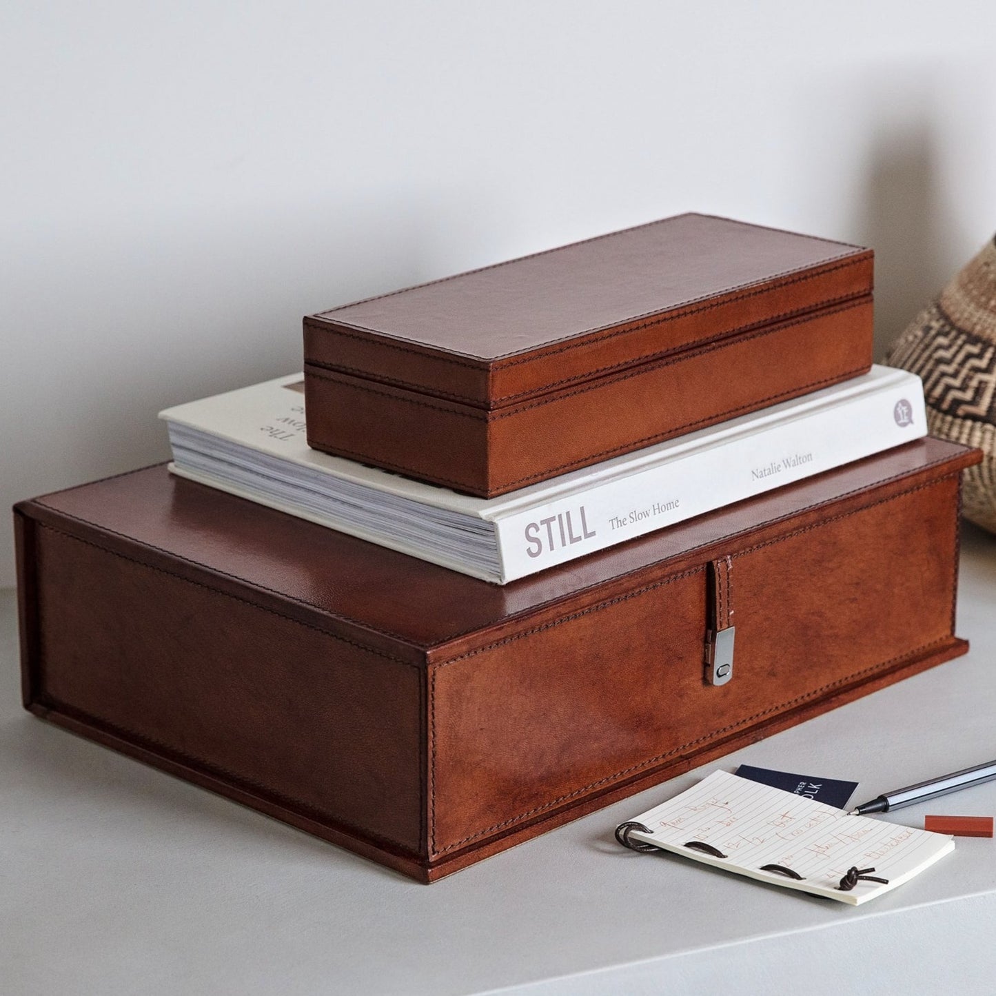 Leather Desk Set, Stamford - Tan