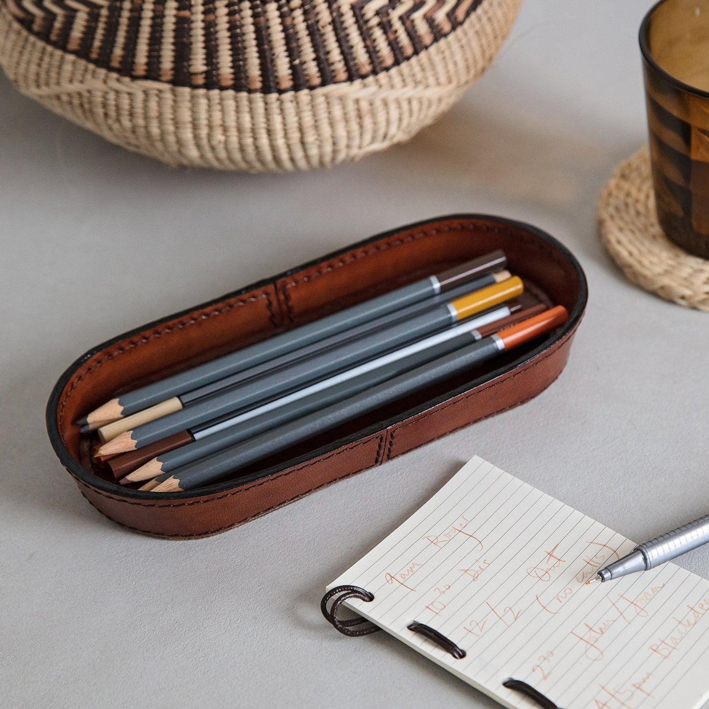 Leather Desk Set, Sussex - Tan