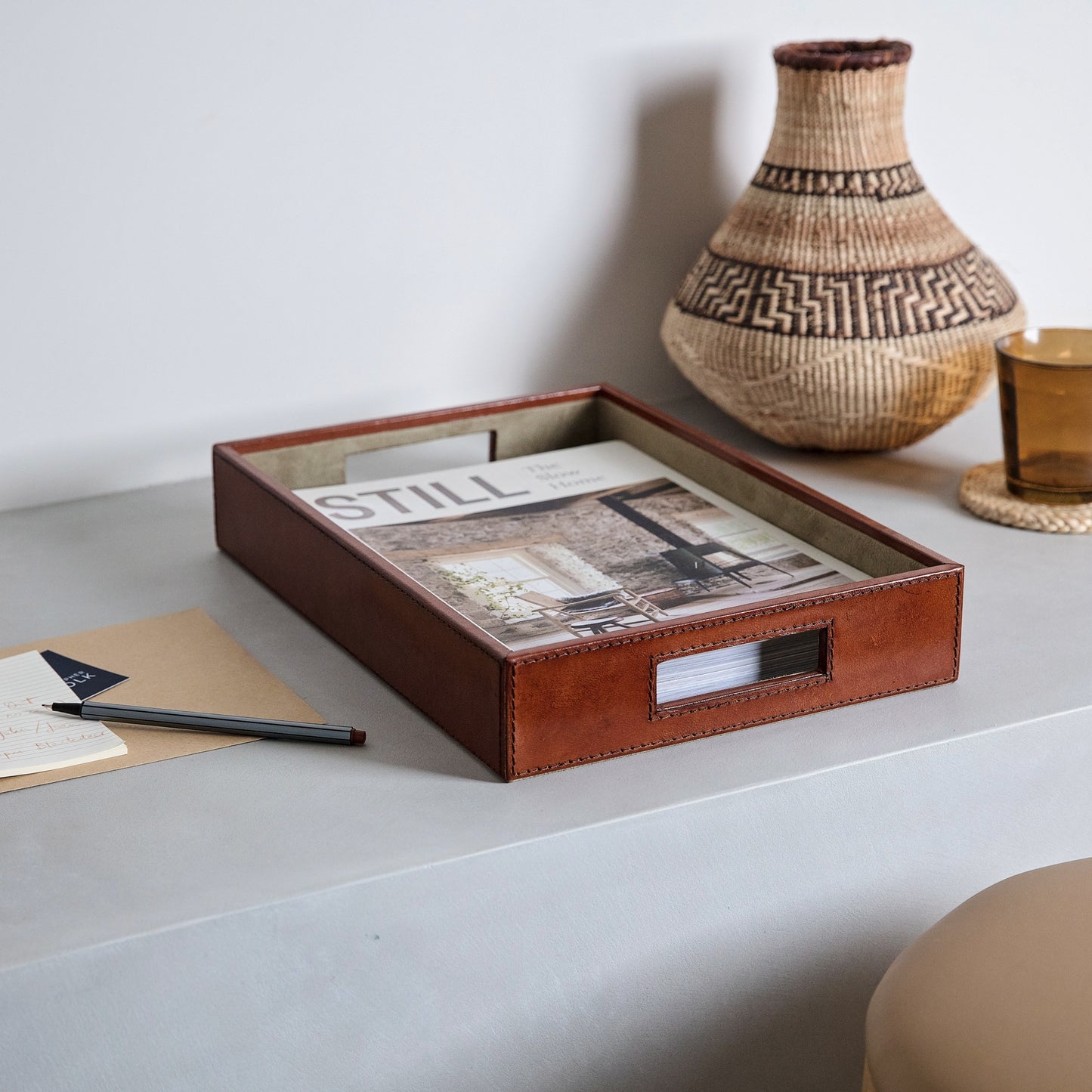 
                  
                    Leather Desk Tray - Tan
                  
                