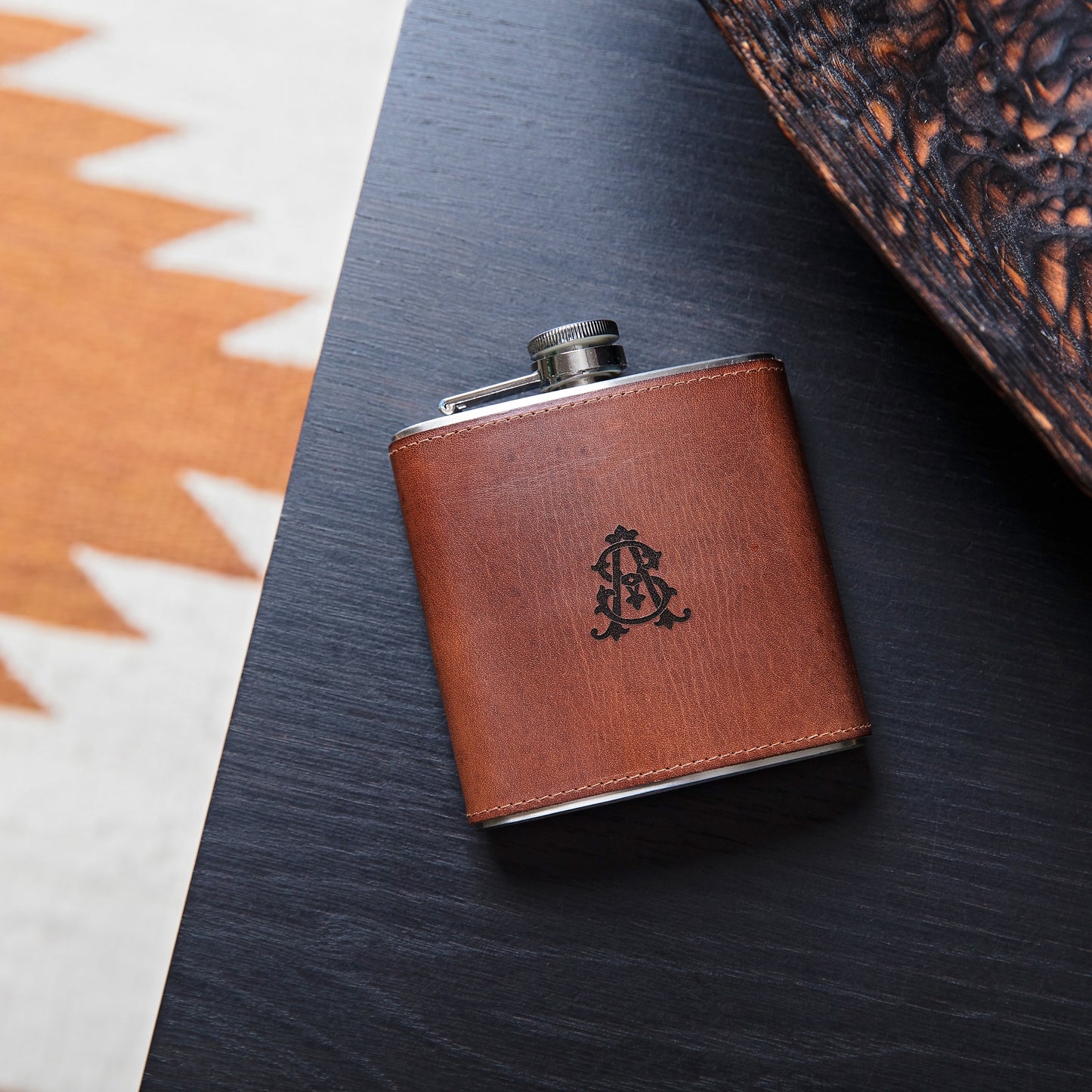 Monogram Leather Hip Flask