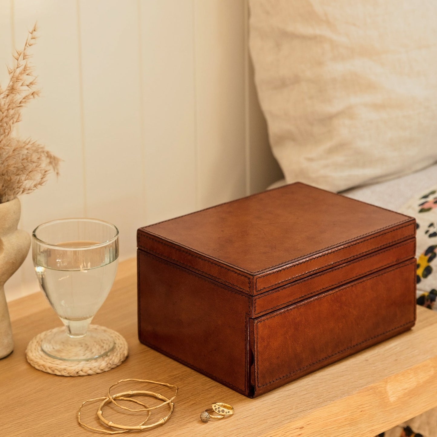 Women's Leather Jewellery Box - Large