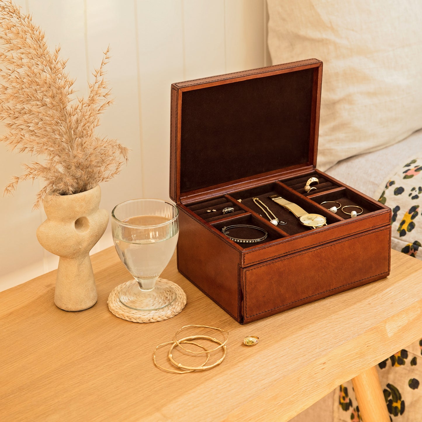 Women's Leather Jewellery Box - Large