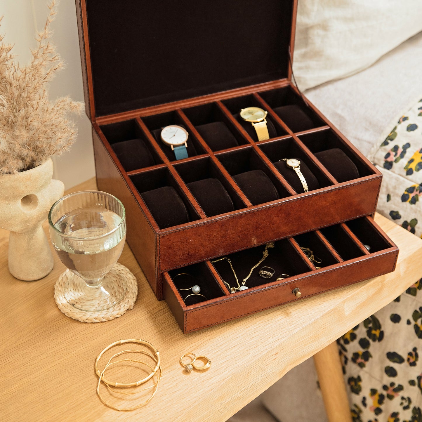 
                  
                    Leather Jewellery & Watch Organiser Box
                  
                