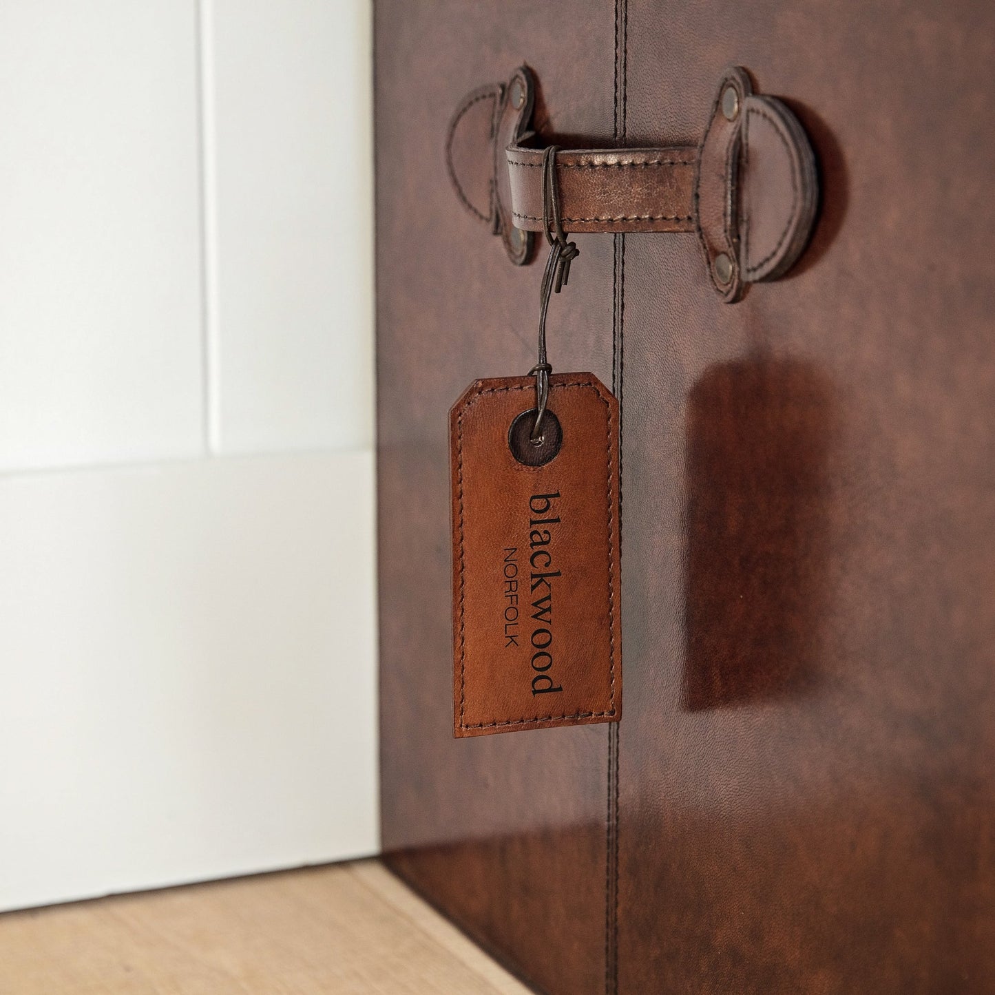 Leather Storage Bedside Table - Brown