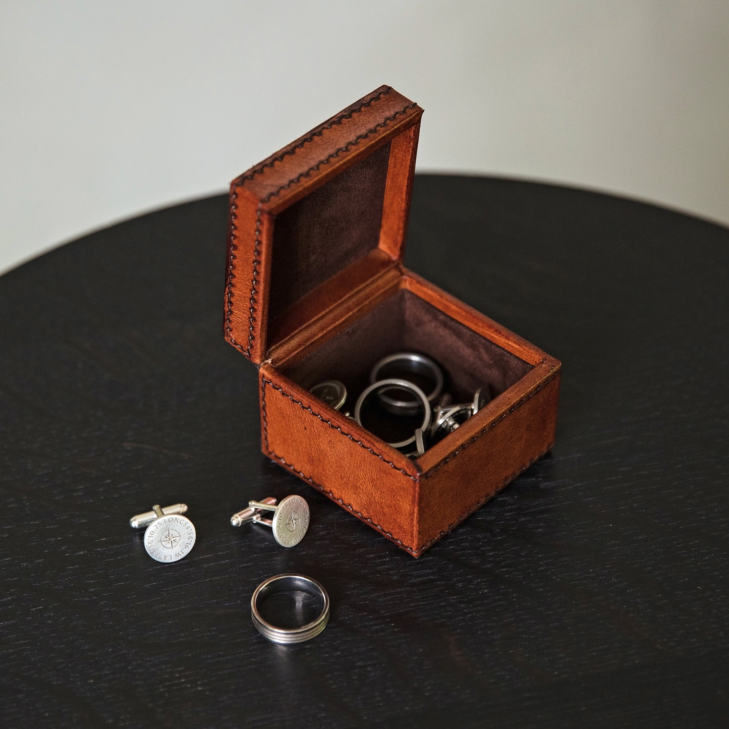 Leather Cufflink Box - Small