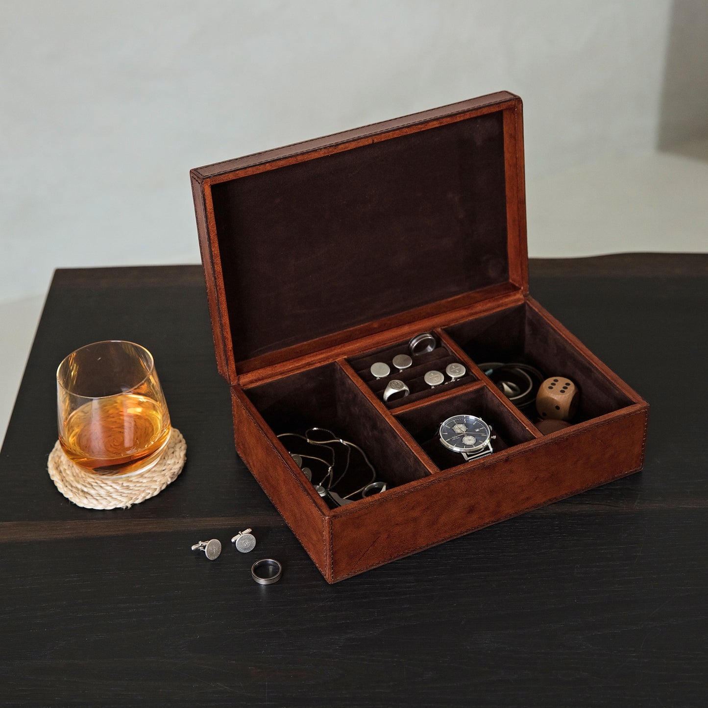 Leather Men's Jewellery Box