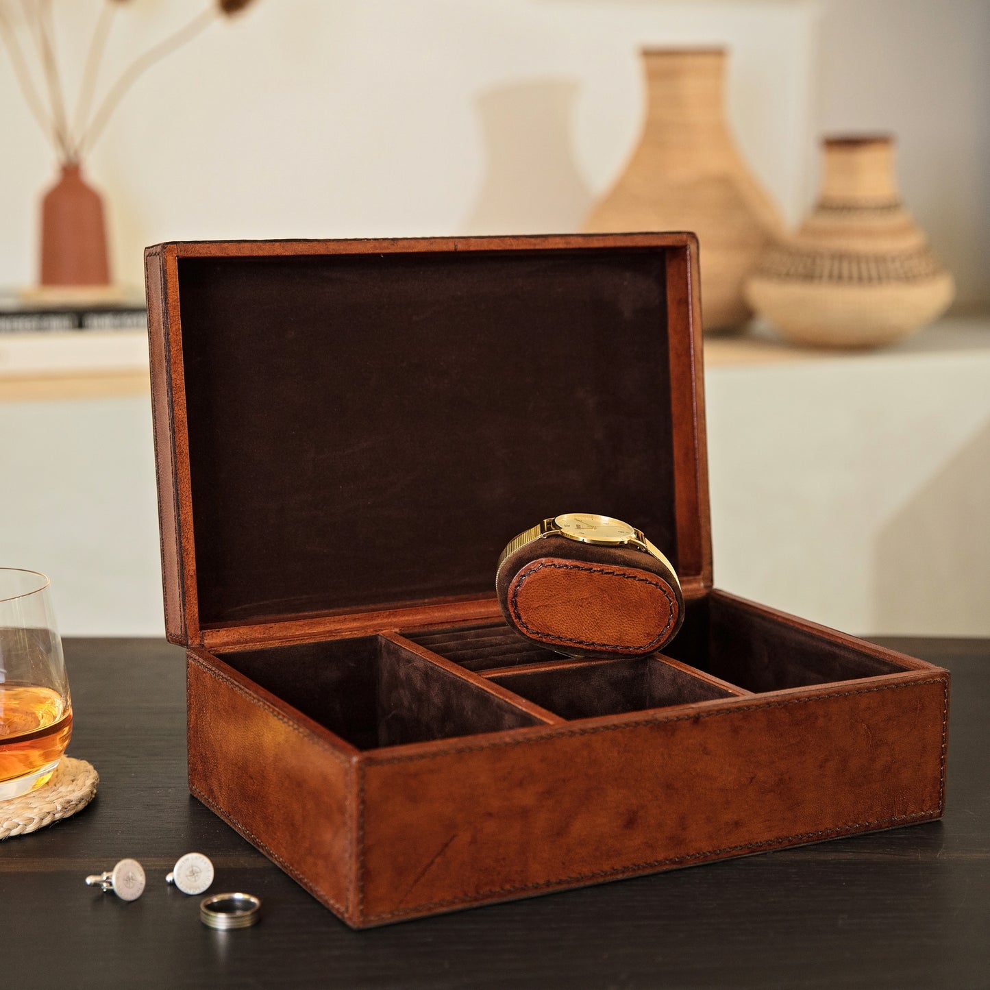 Leather Men's Jewellery Box