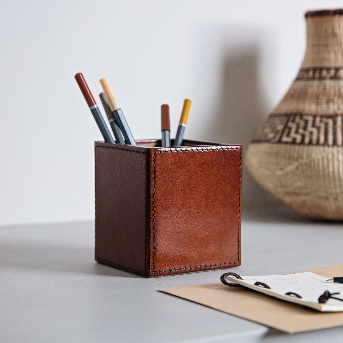 Monogram Leather Desk Set